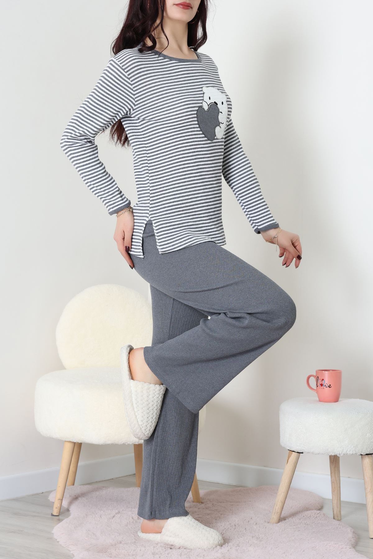 Kaşkorse Pijama Takımı Füme - 52141.1567.