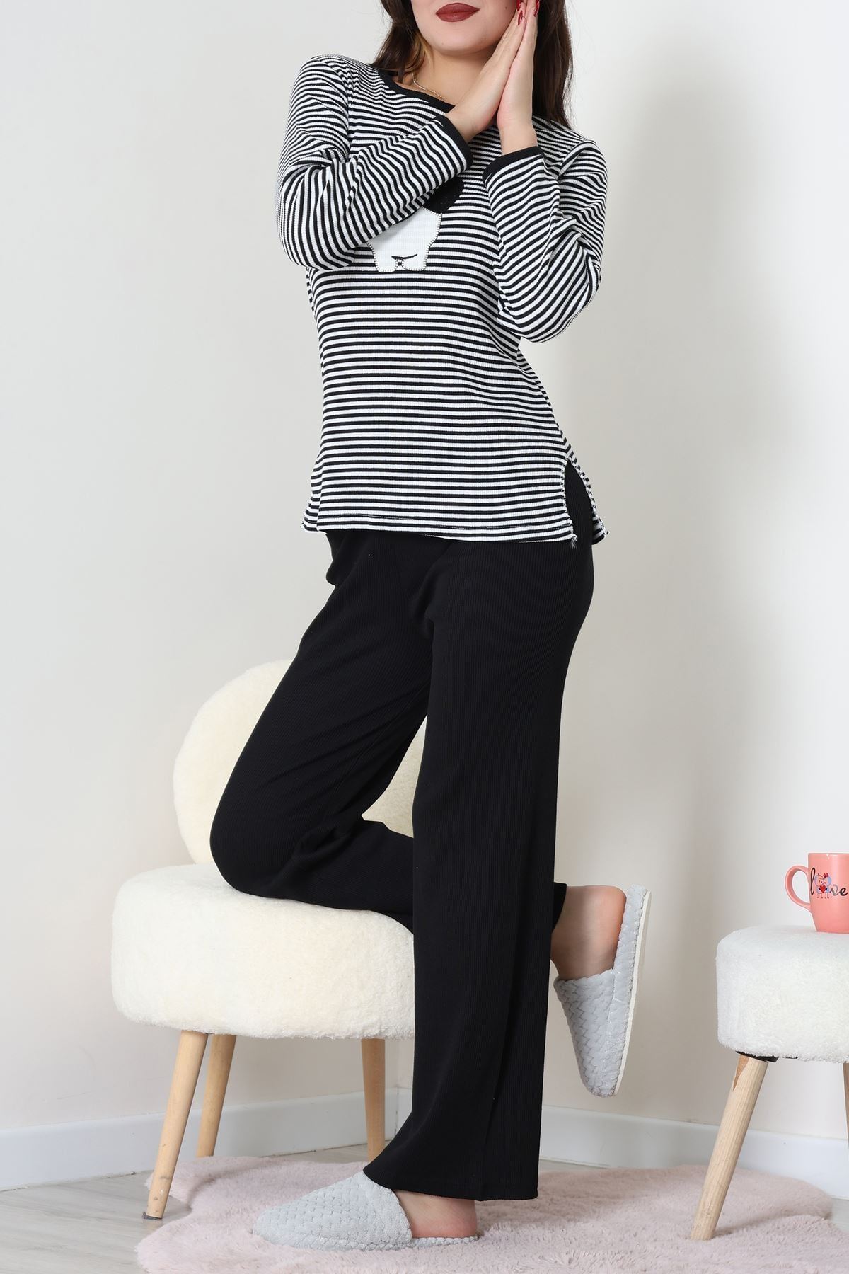 Kaşkorse Pijama Takımı Siyah - 52141.1567.