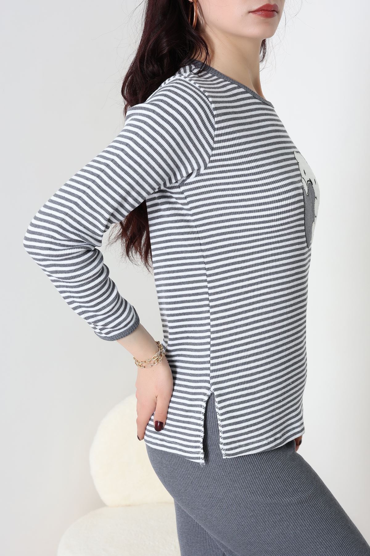 Kaşkorse Pijama Takımı Füme - 52141.1567.