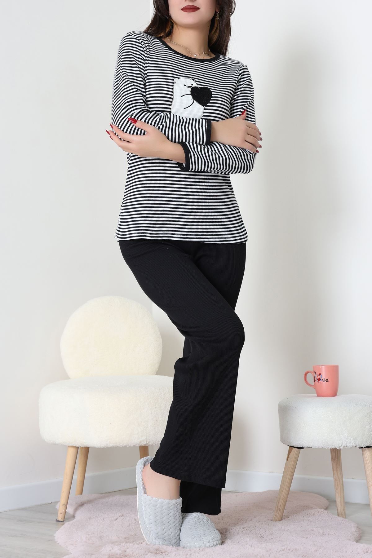 Kaşkorse Pijama Takımı Siyah - 52141.1567.