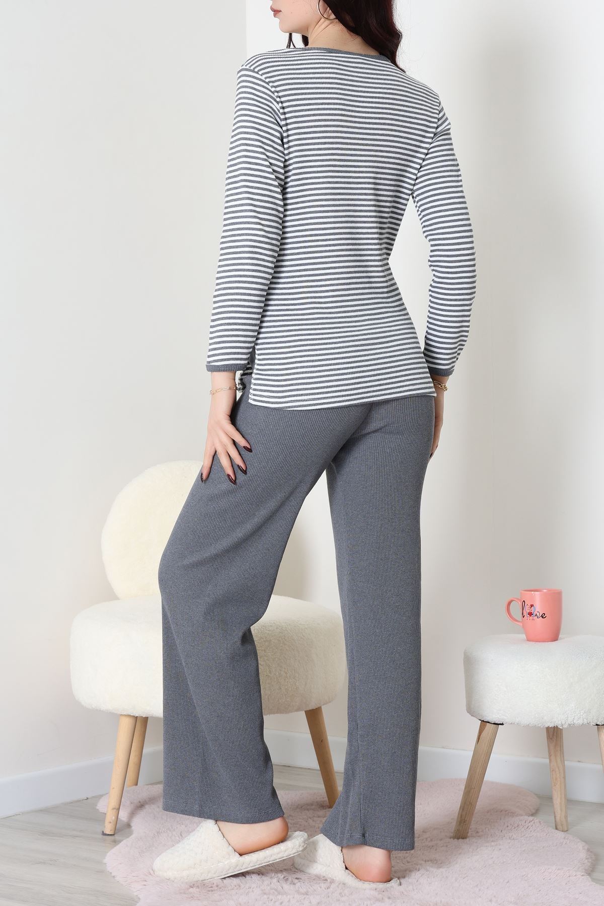 Kaşkorse Pijama Takımı Füme - 52141.1567.