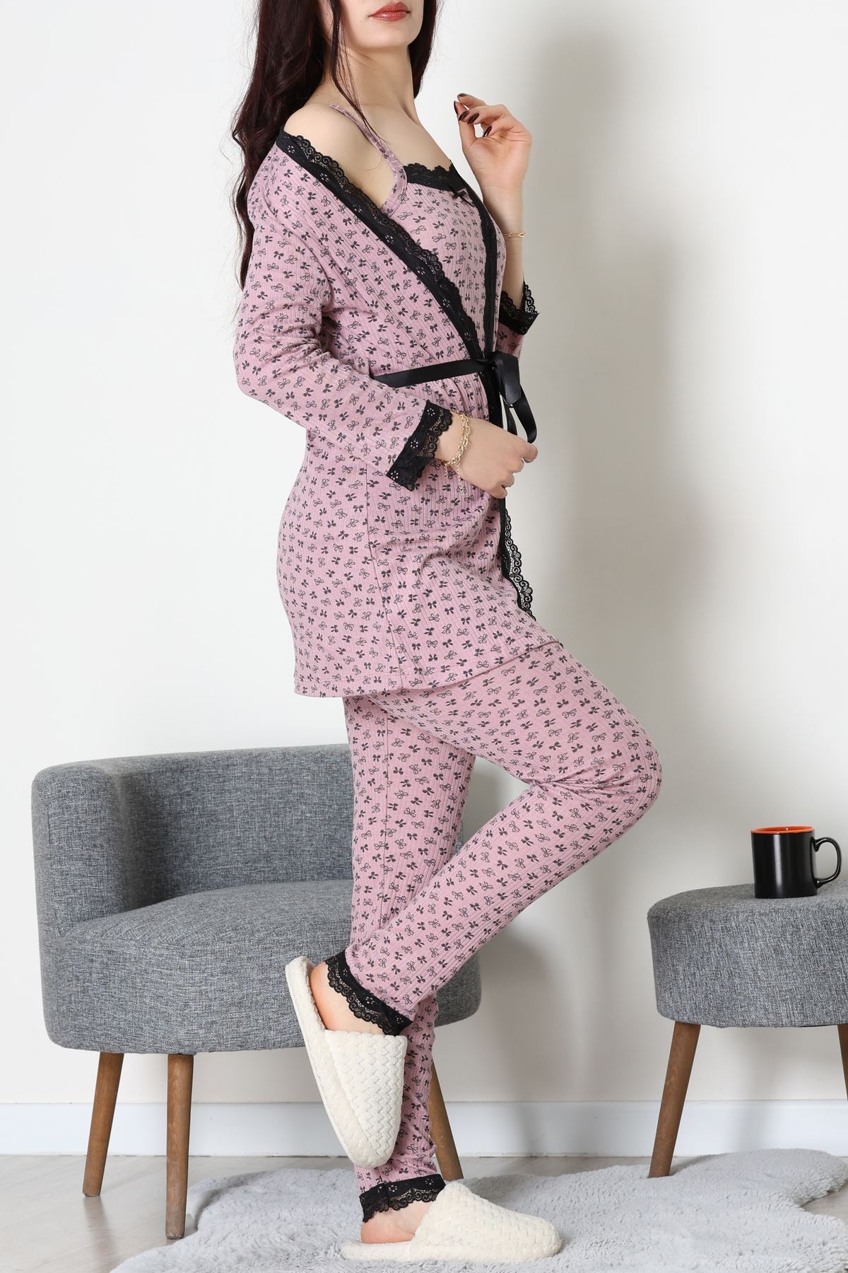 3'Lü Pijama Seti Gülkurusu - 52170.2123.