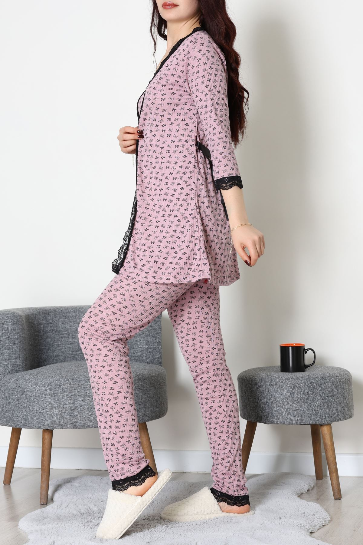 3'Lü Pijama Seti Gülkurusu - 52170.2123.