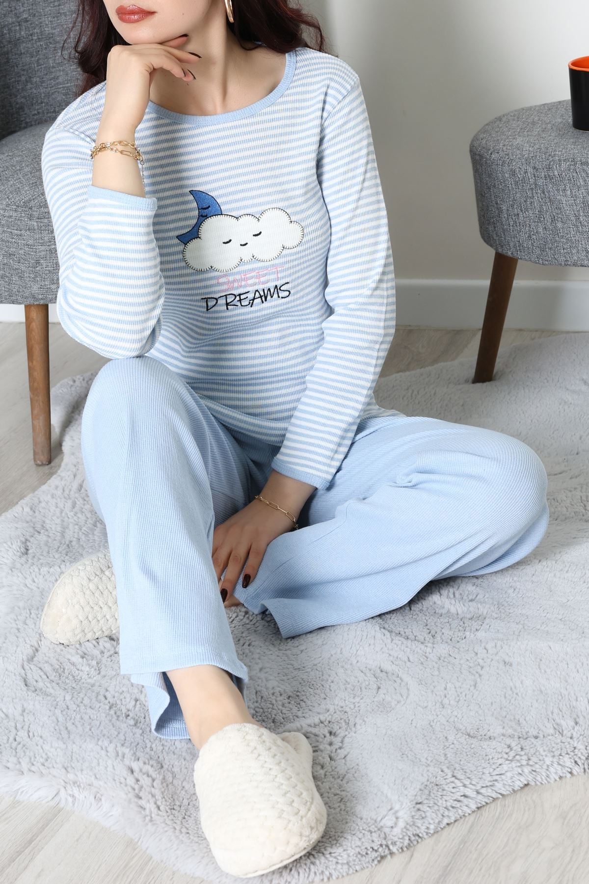 Kaşkorse Pijama Takımı Mavi - 52141.1567.