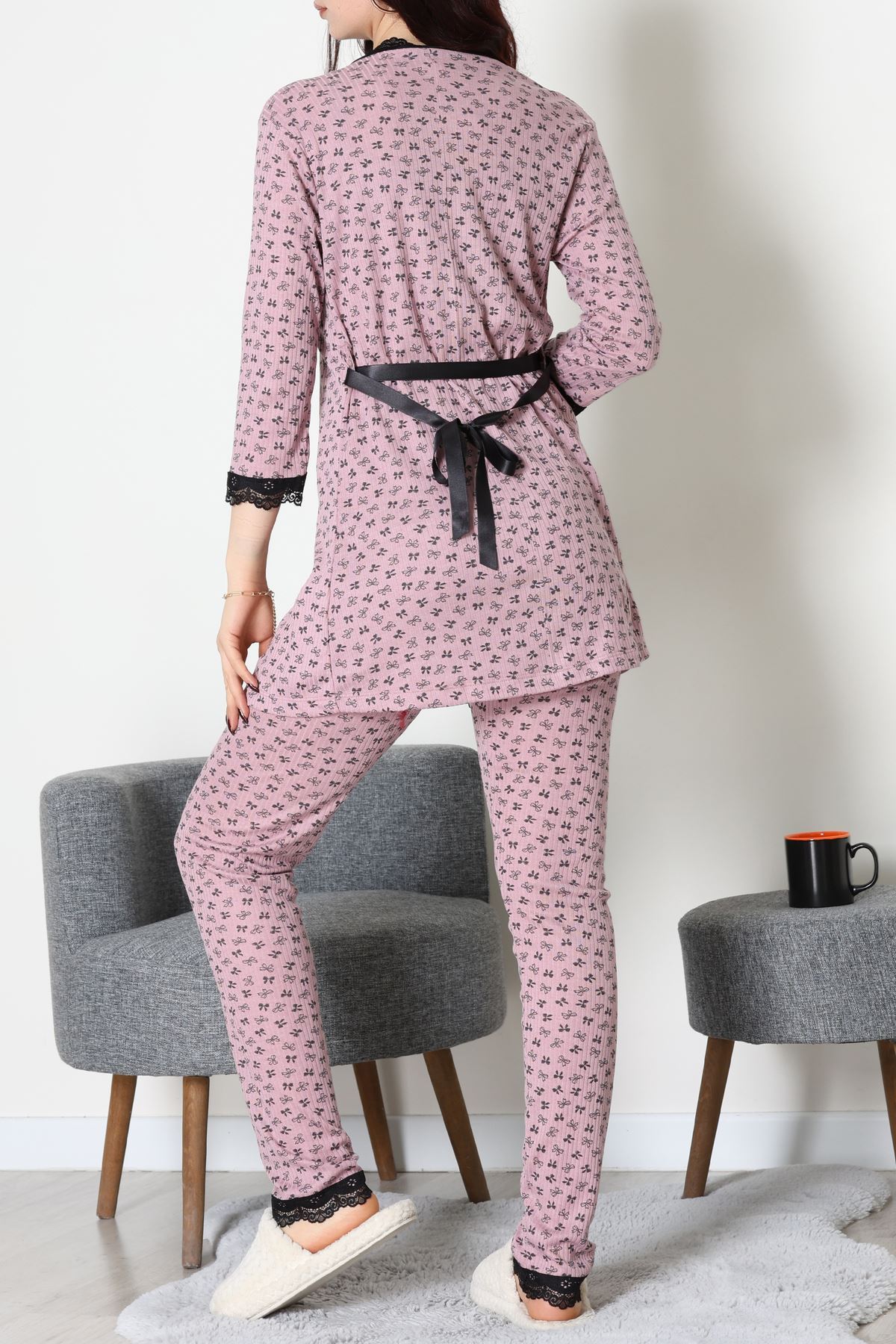 3'Lü Pijama Seti Gülkurusu - 52170.2123.