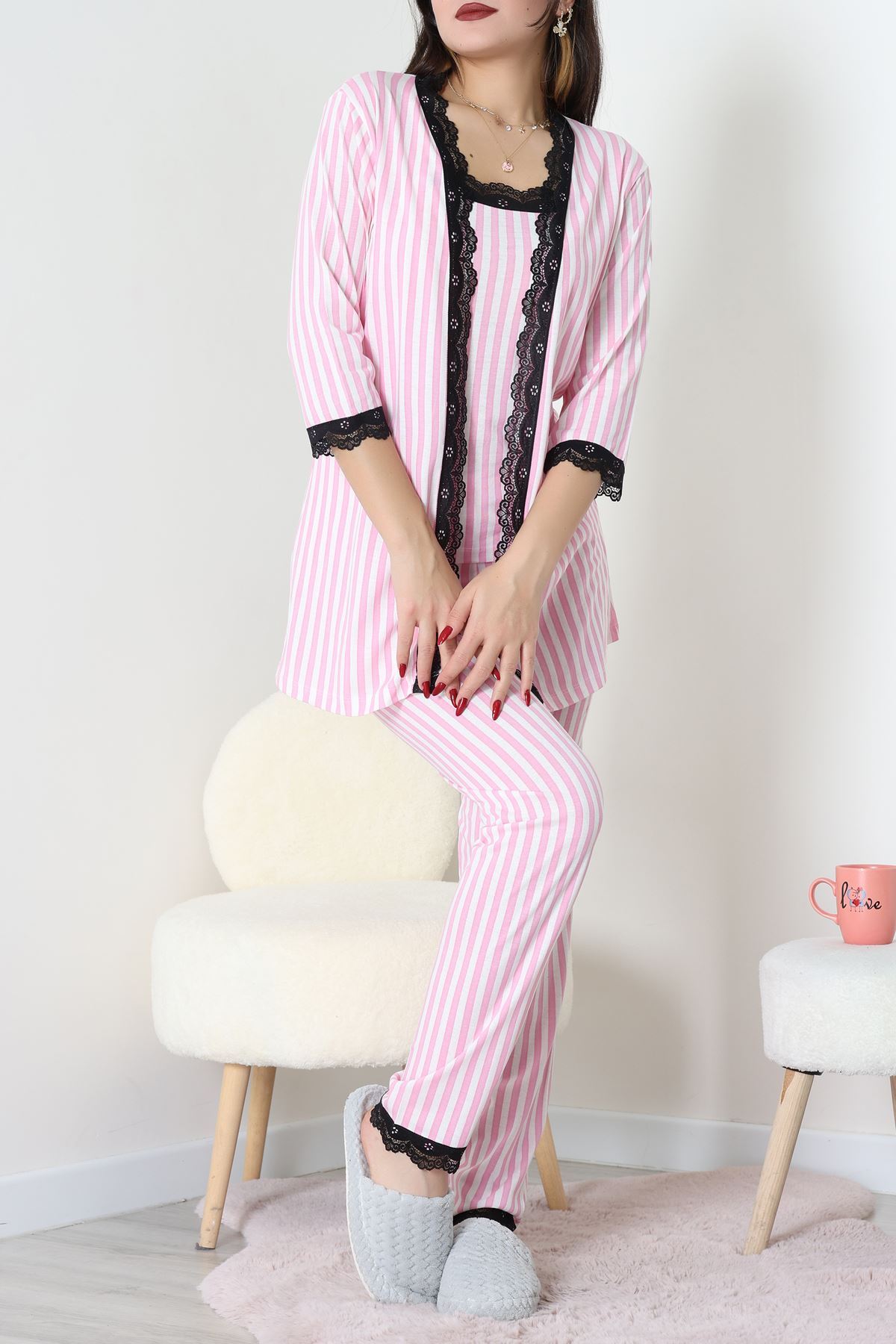 3'Lü Pijama Seti Pembeçizgi - 52170.2123.