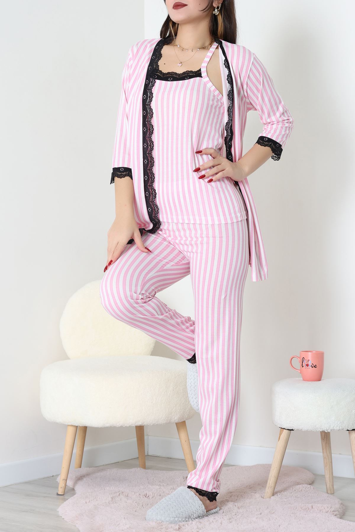 3'Lü Pijama Seti Pembeçizgi - 52170.2123.