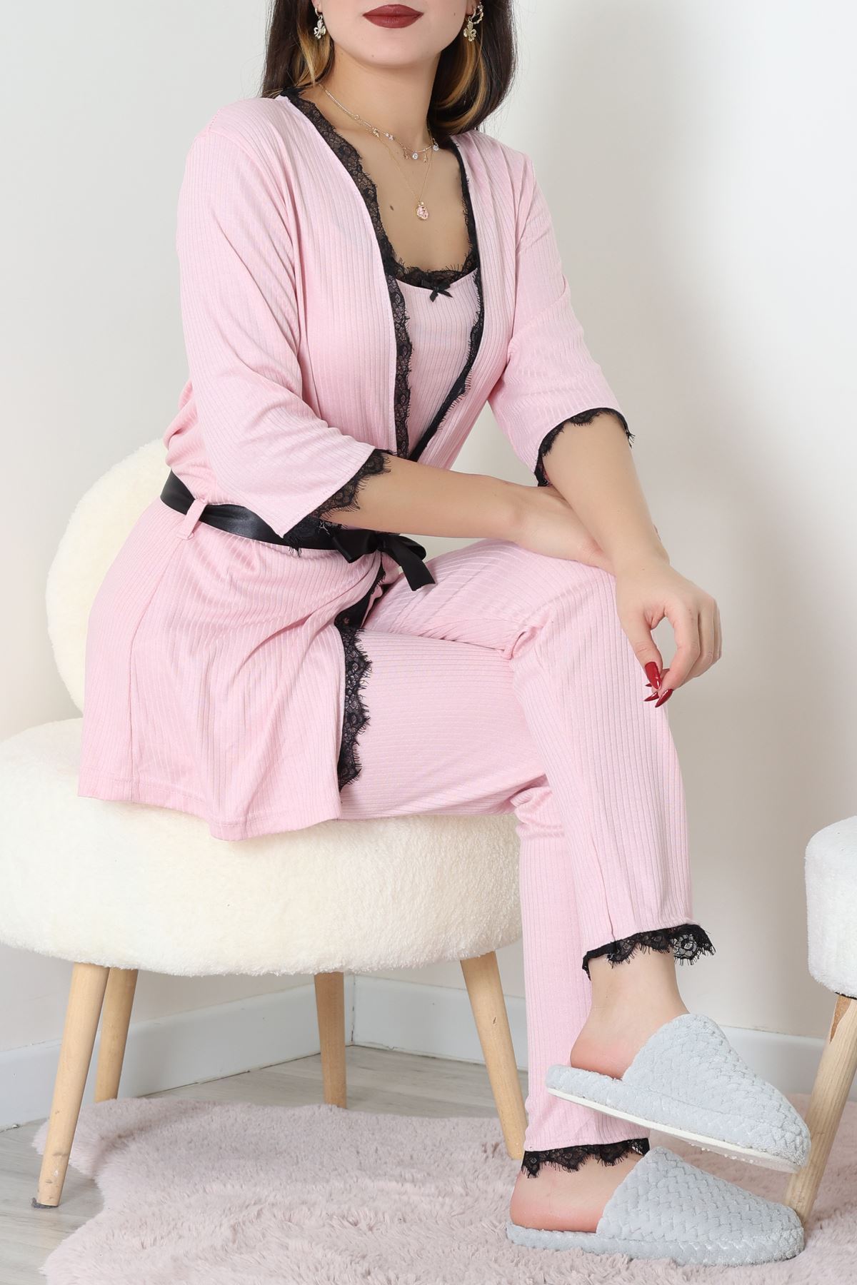 3'Lü Pijama Seti Pudra - 52170.2123.