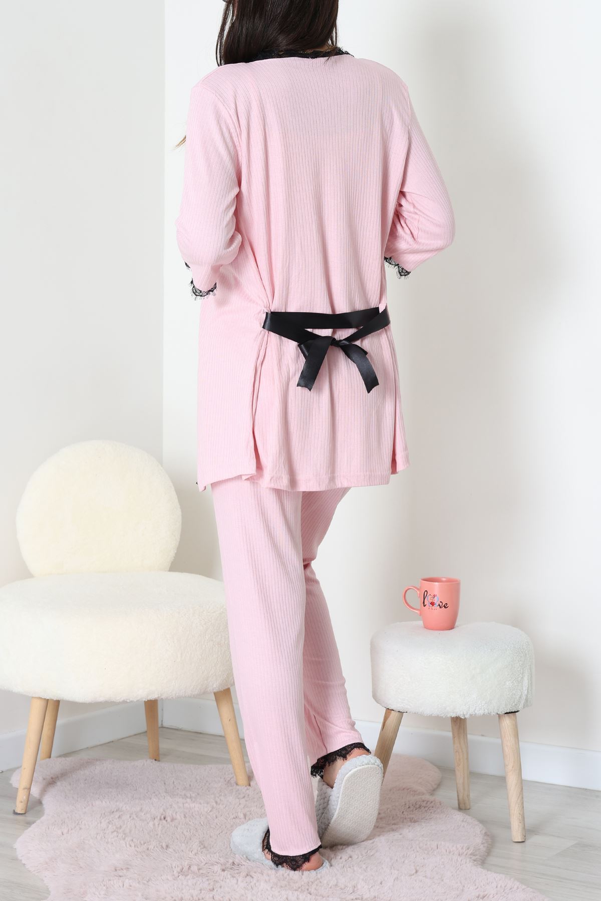 3'Lü Pijama Seti Pudra - 52170.2123.