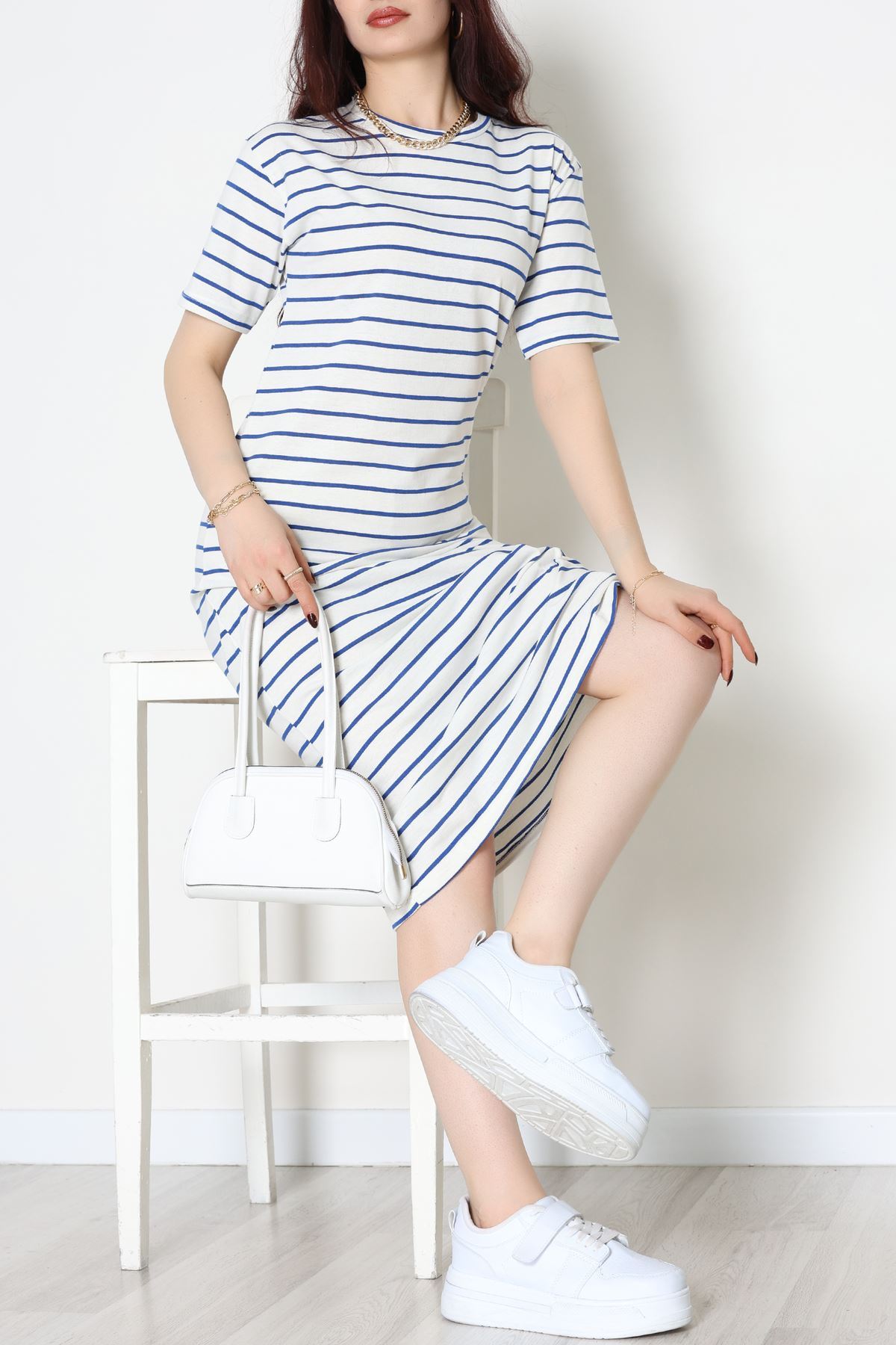 Bisiklet Yaka Süprem Penye Elbise Beyazlaci - 70824.1567.