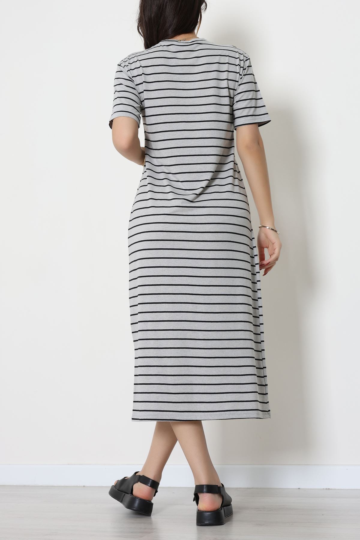 Bisiklet Yaka Süprem Penye Elbise Grisiyah - 70824.1567.