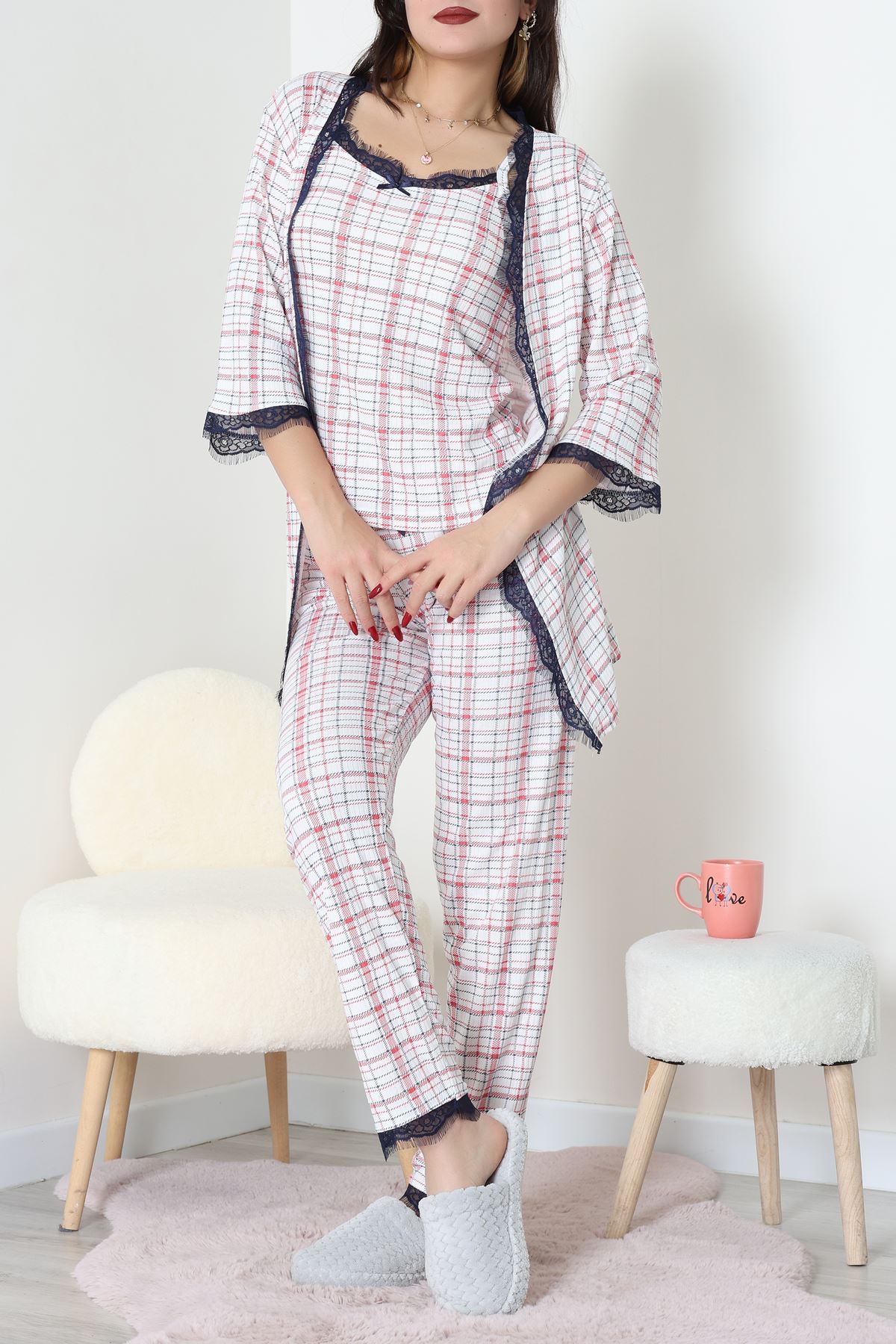 3'Lü Pijama Seti Ekruekose - 52170.2123.