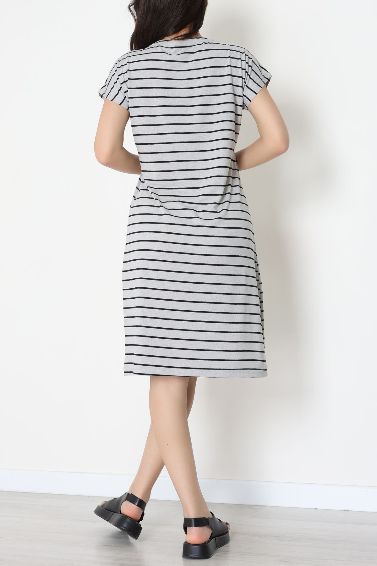 Fermuarlı Süprem Penye Elbise Grisiyah - 70825.1567.