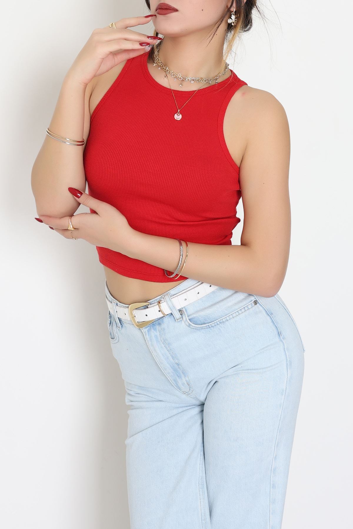 Bisiklet Yaka Kaşkorse Atlet Kırmızı - 21172.200.