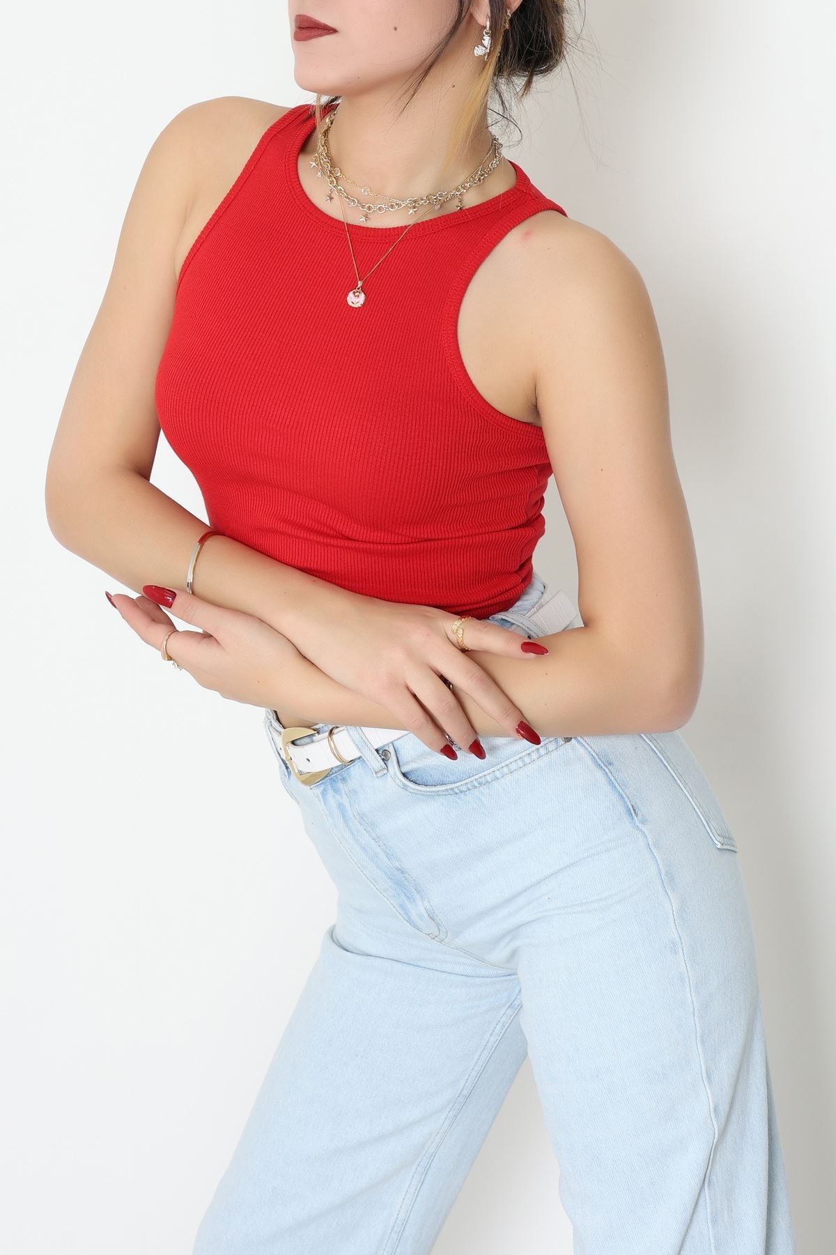 Bisiklet Yaka Kaşkorse Atlet Kırmızı - 21172.200.