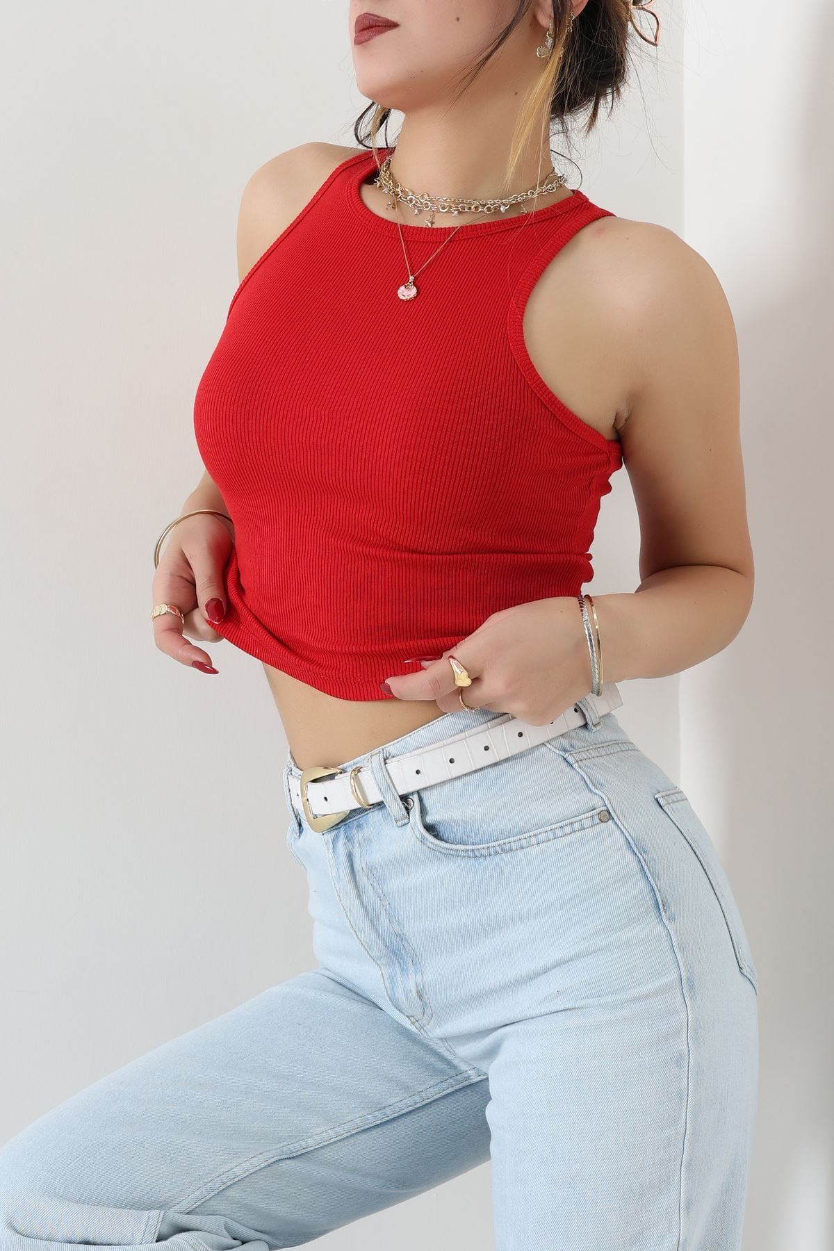 Bisiklet Yaka Kaşkorse Atlet Kırmızı - 21172.200.