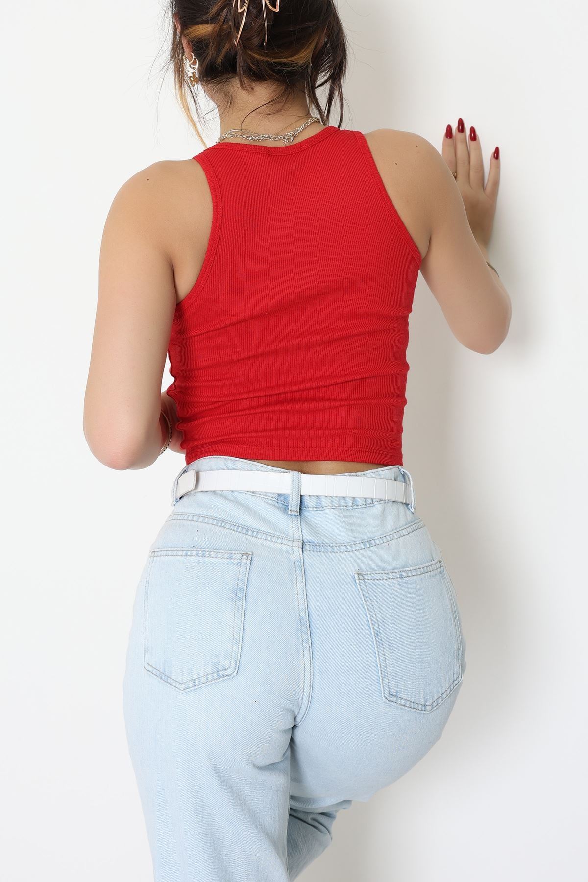 Bisiklet Yaka Kaşkorse Atlet Kırmızı - 21172.200.