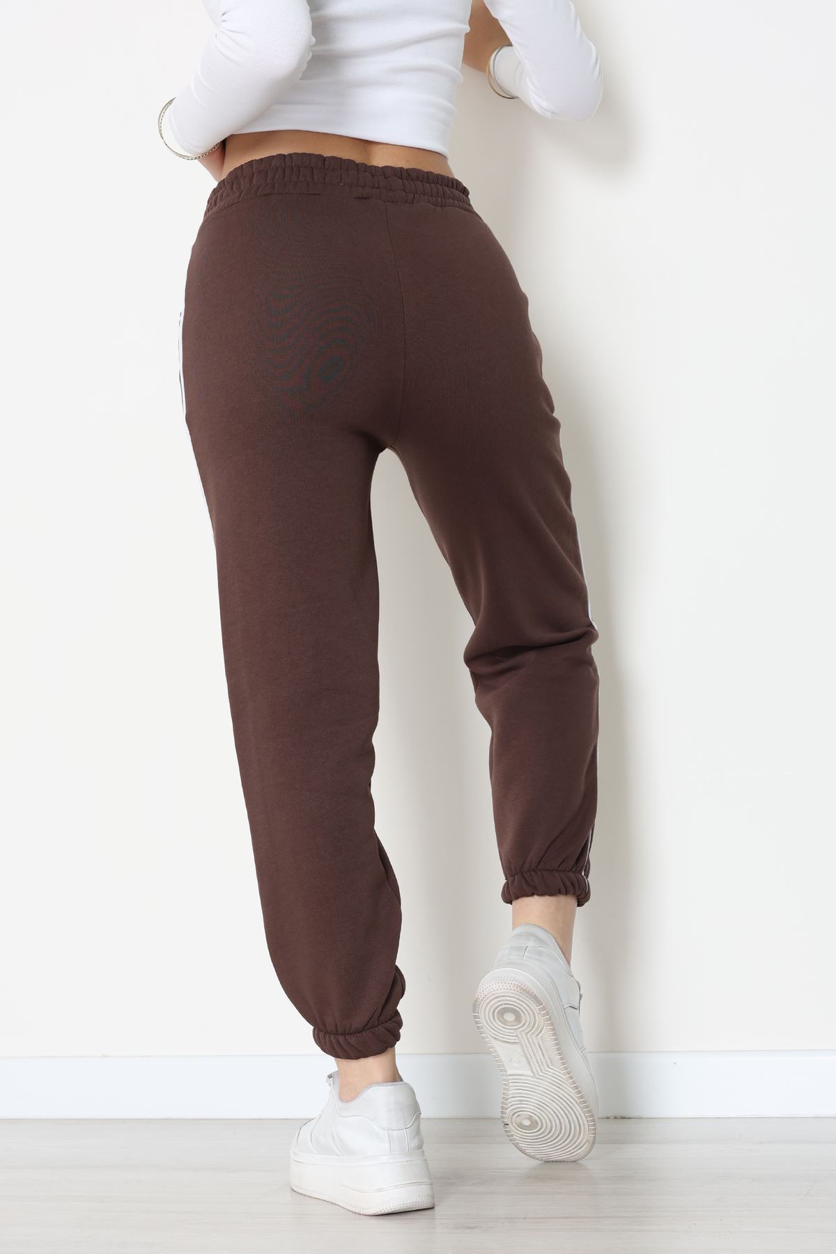 3 İplik Biyeli Eşofman Altı Acıkahve - 30103.1878.