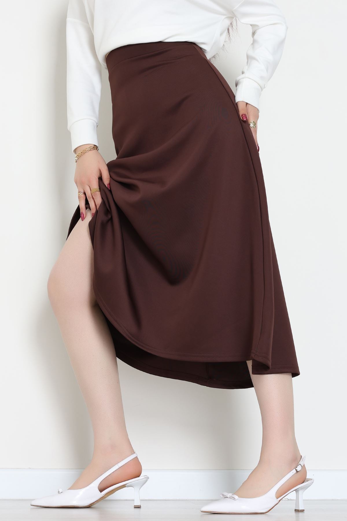 Scuba Kumaş Çan Etek Kahve - 51231.1567.