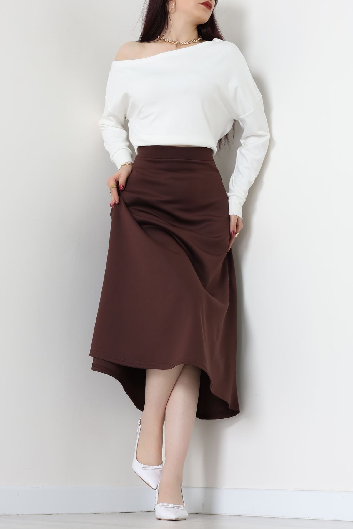 Scuba Kumaş Çan Etek Kahve - 51231.1567.