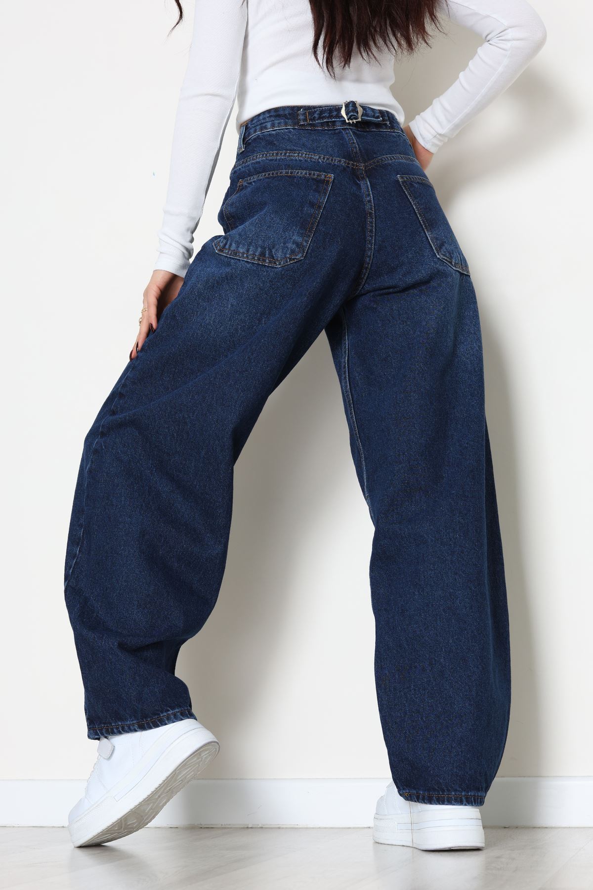 Tokalı Baggy Kot Pantolon Koyumavi - 31581.1184.