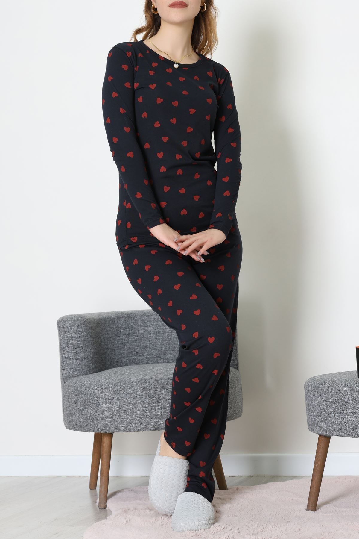 Viskon Pijama Takımı Siyah - 52185.2123.