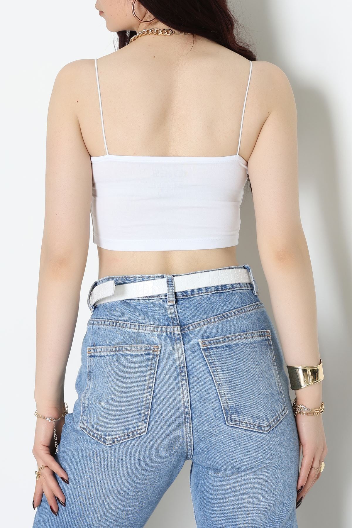 İp Askılı Crop Büstiyer Atlet Beyaz - 20544.200.