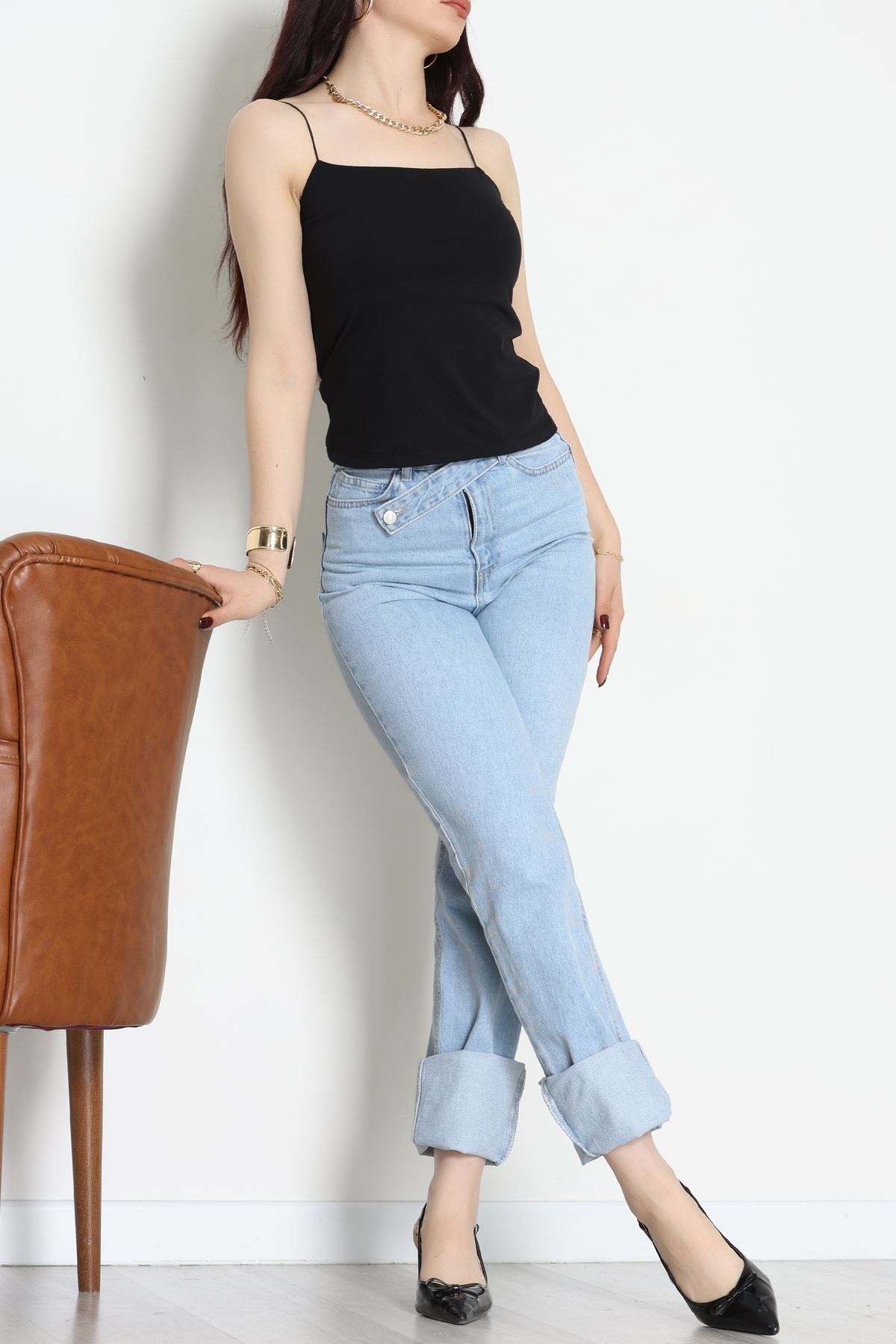 İp Askılı Kısa Crop Atlet Siyah - 21563.200.