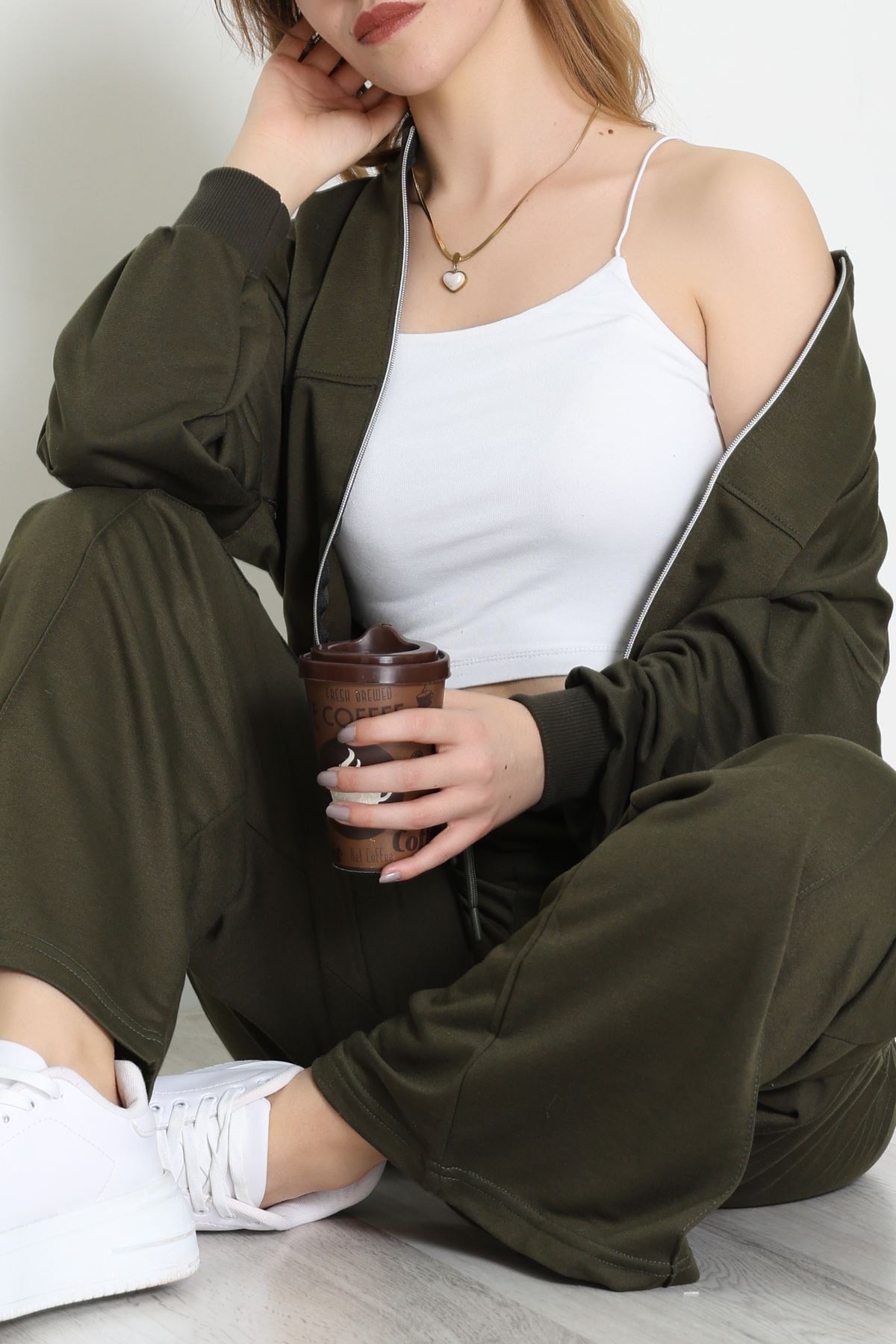 2 İplik Eşofman Takımı Haki - 55022.1857.