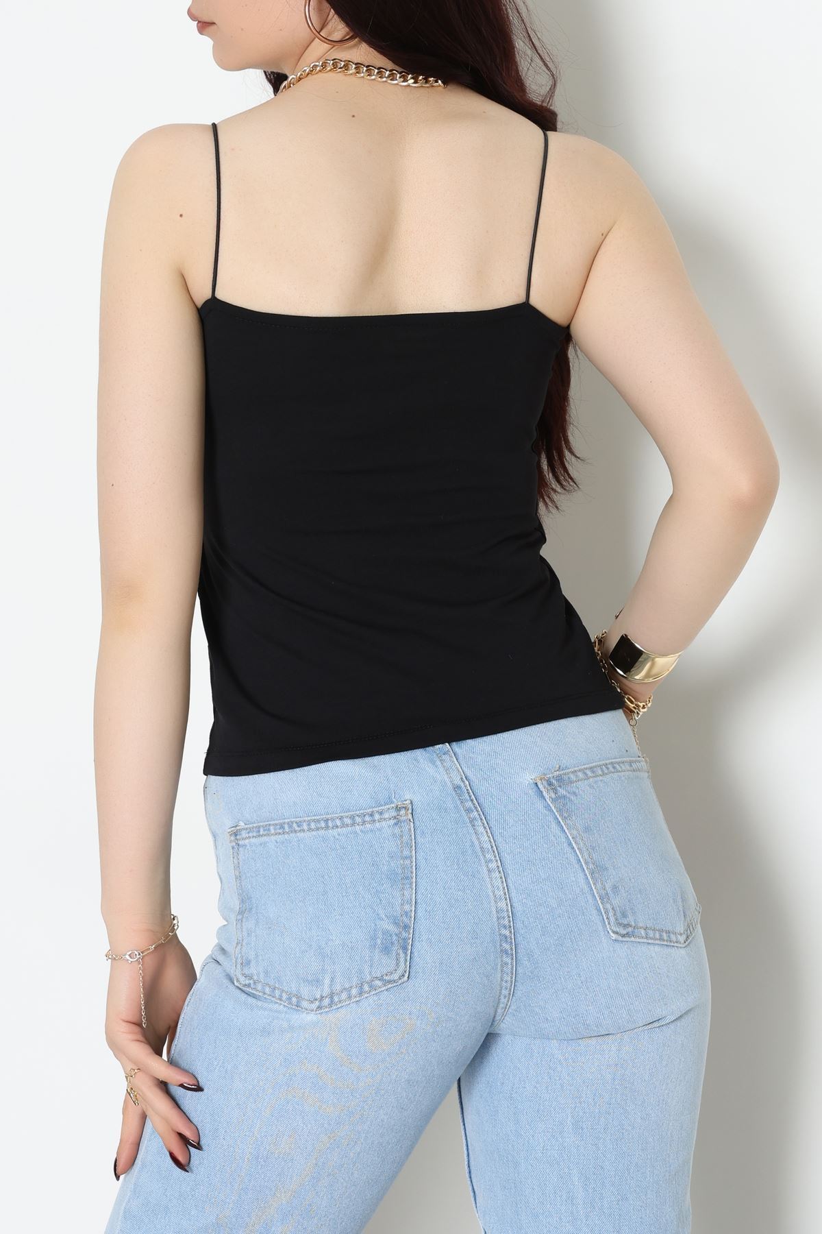 İp Askılı Kısa Crop Atlet Siyah - 21563.200.