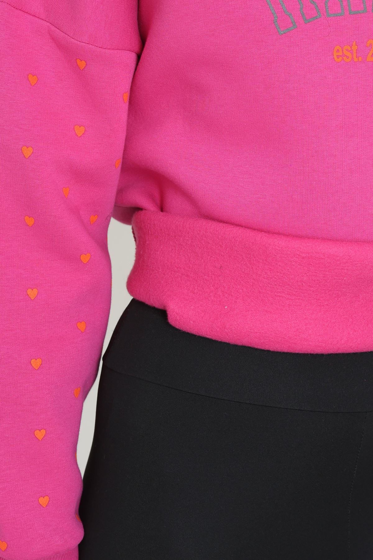 3 İplik Bisiklet Yaka Sweat Fuşya - 42238.1878.