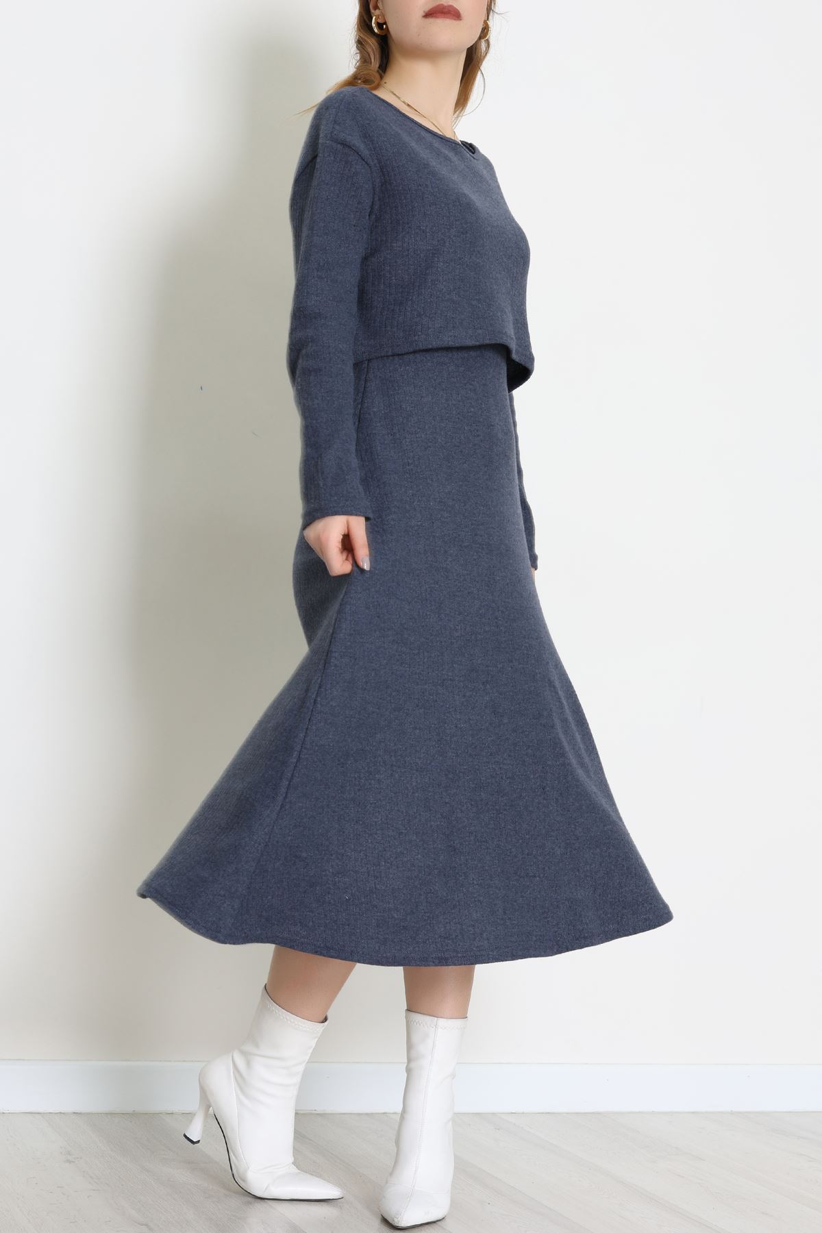 Raporlu Ribana Etekli Takım Lacivert - 55015.1567.