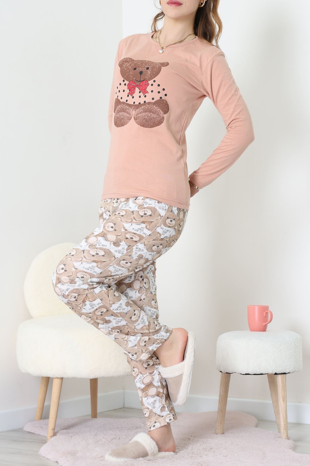 Viskon Pijama Takımı Bisküvi - 52185.2123.