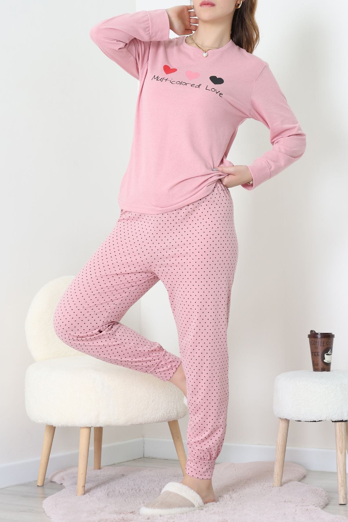 Süprem Kumaş Mevsimlik Pijama Takımı Bordo Pembe - 31897.1961.