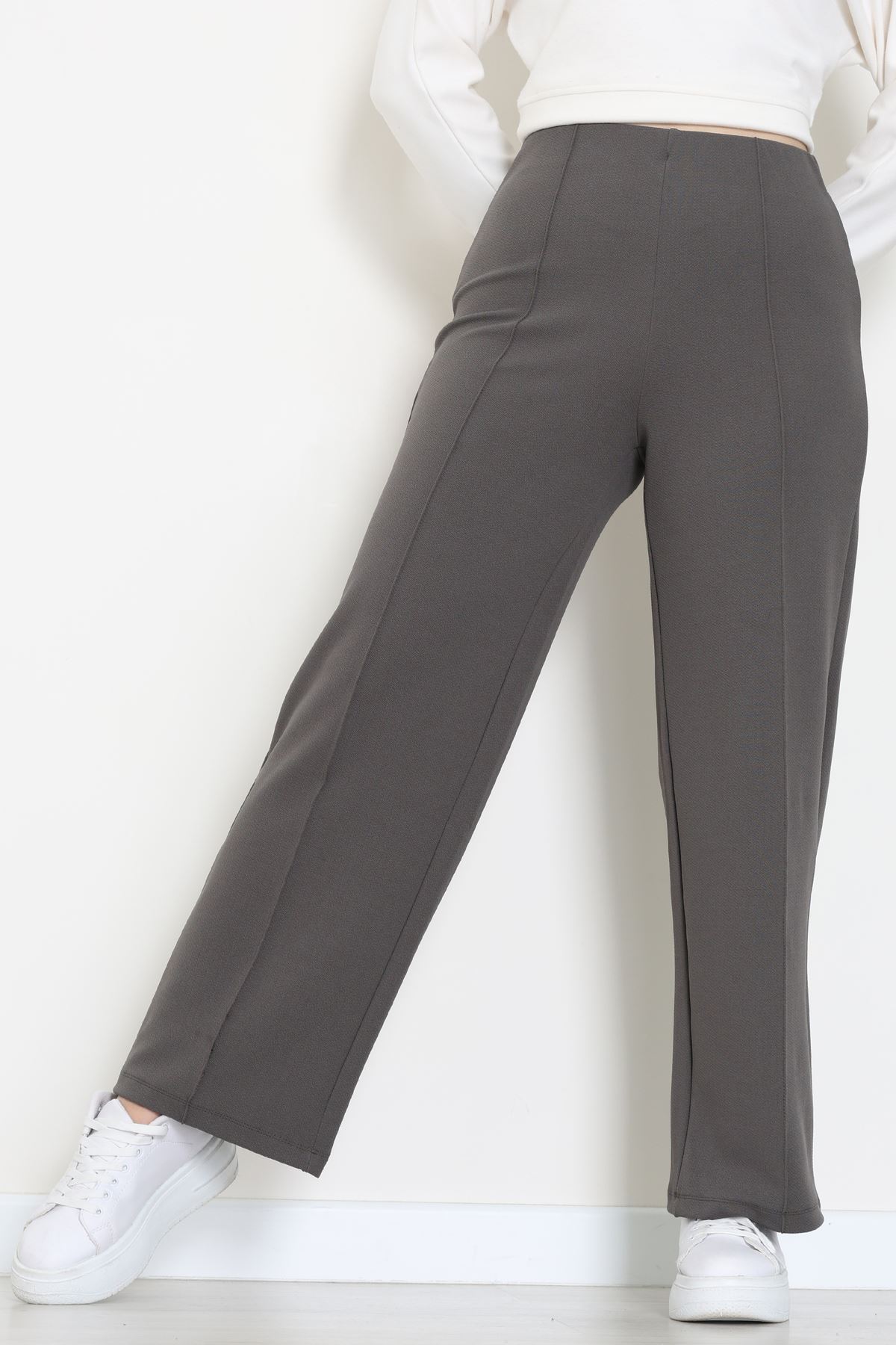 Zra Krep Lastikli Çımalı Pantolon Antrasit - 51251.1837.