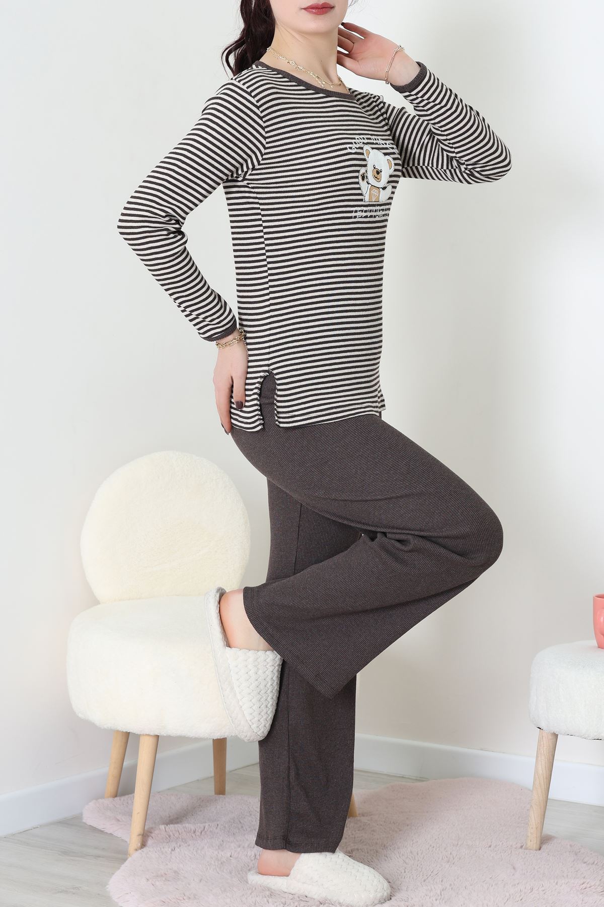 Kaşkorse Pijama Takımı Kahve - 52141.1567.
