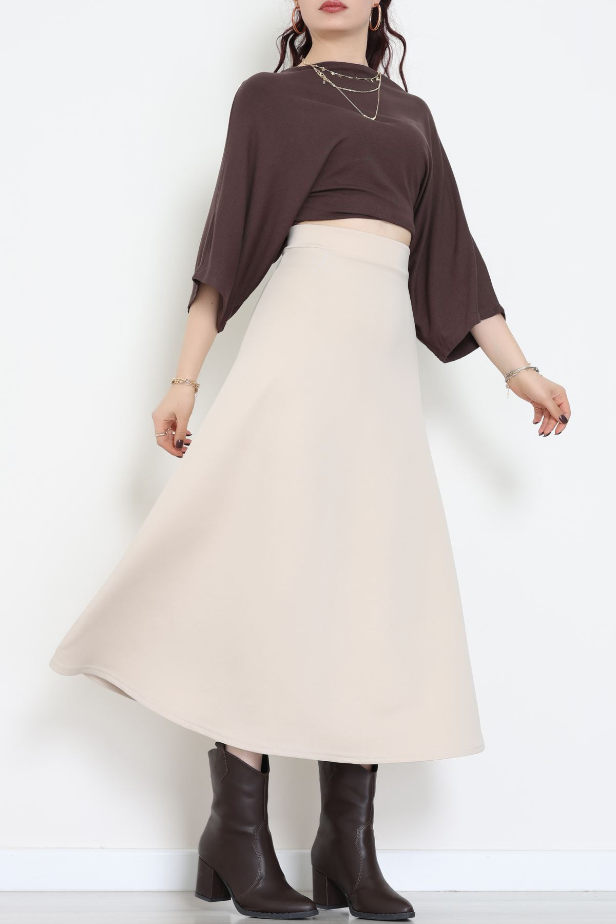 Scuba Kumaş Çan Etek Ekru - 51231.1567.