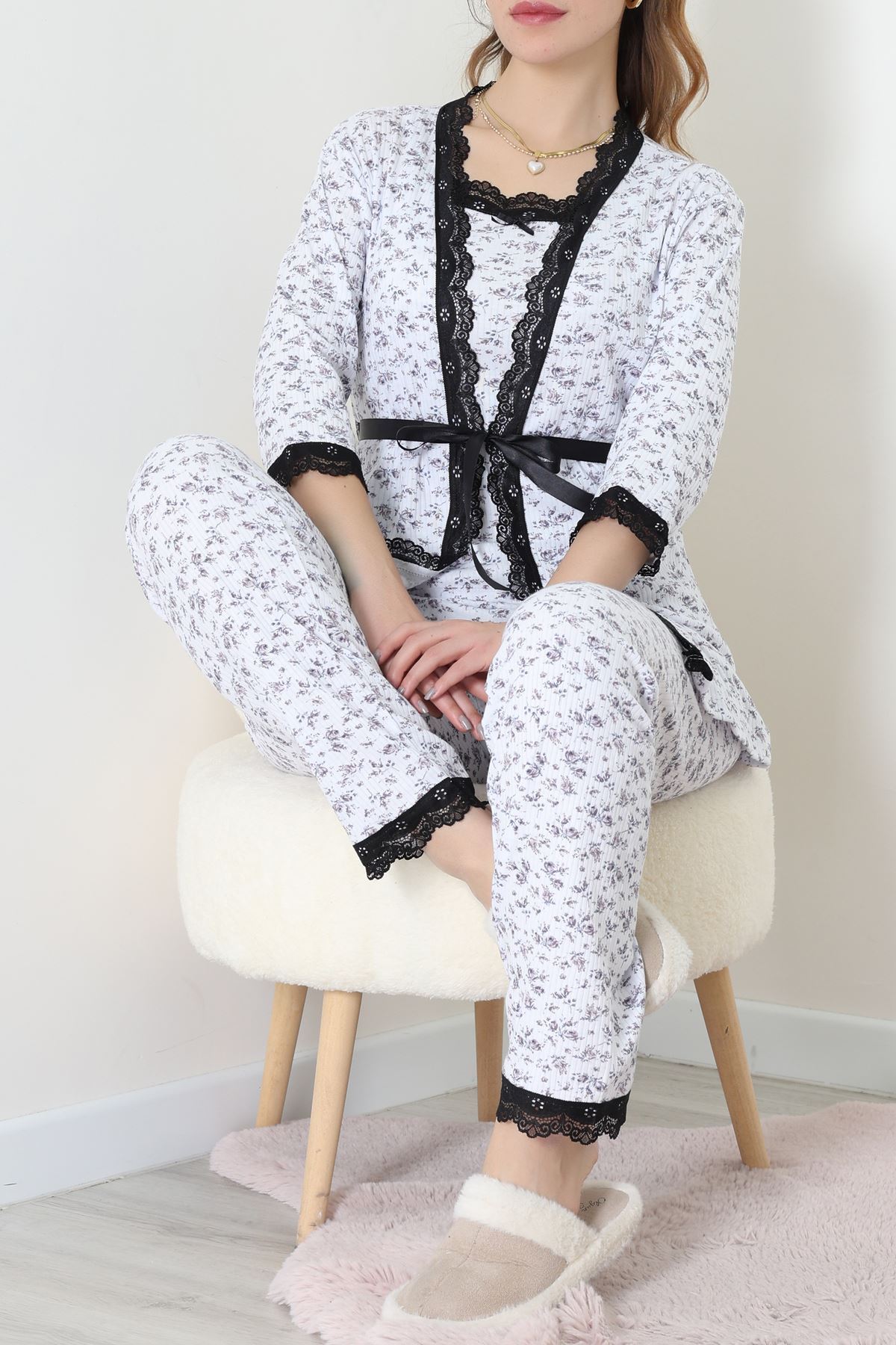 3'Lü Pijama Seti Beyazçiçek - 52170.2123.