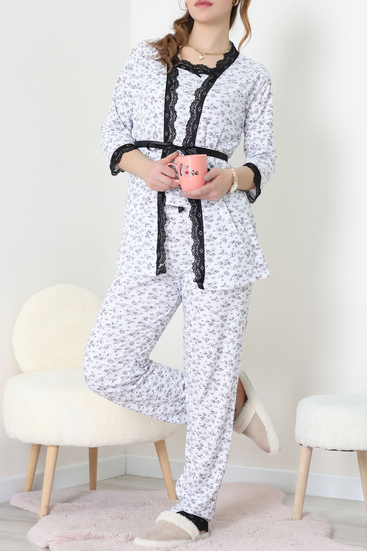 3'Lü Pijama Seti Beyazçiçek - 52170.2123.