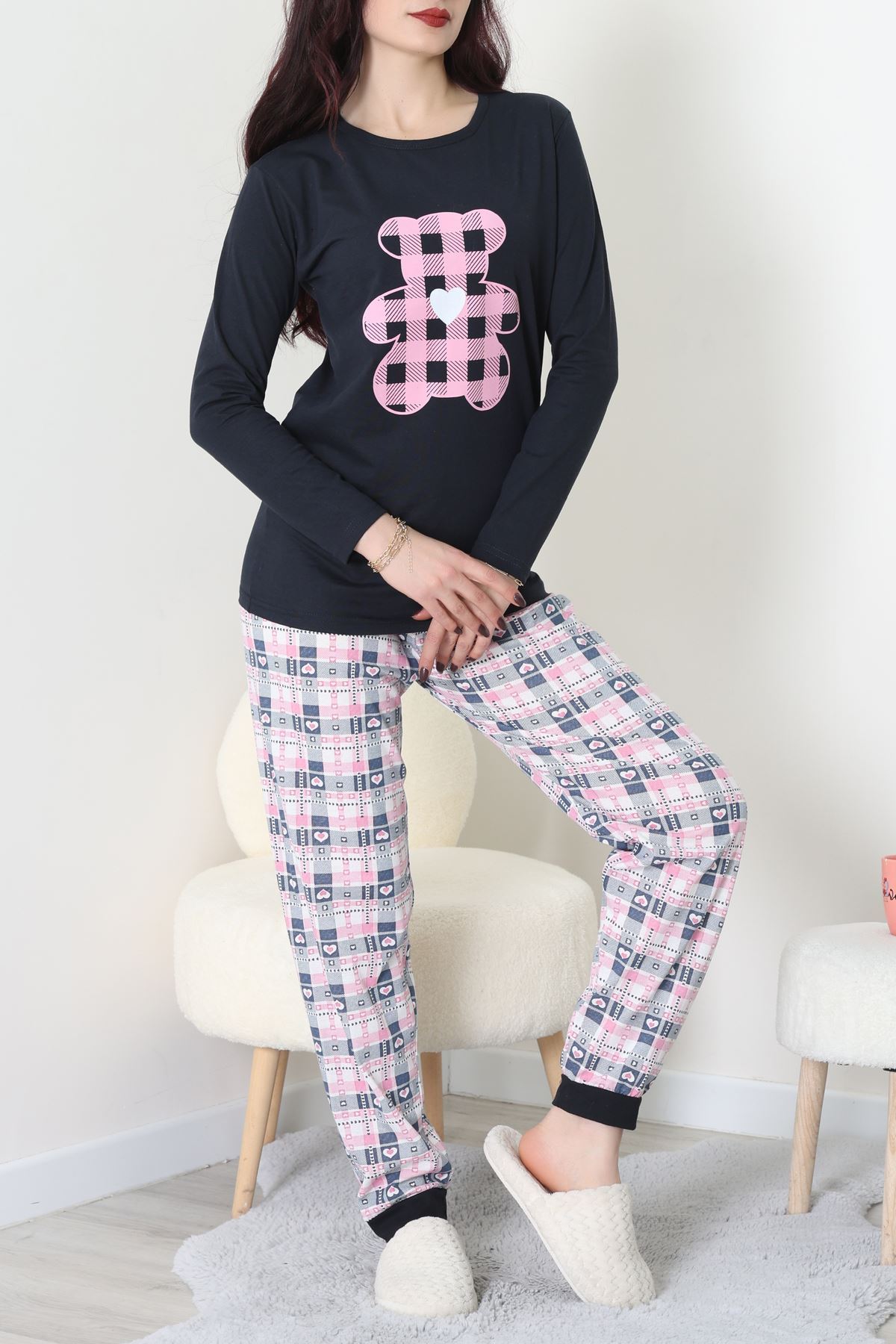 Viskon Pijama Takımı Pembe - 52185.2123.
