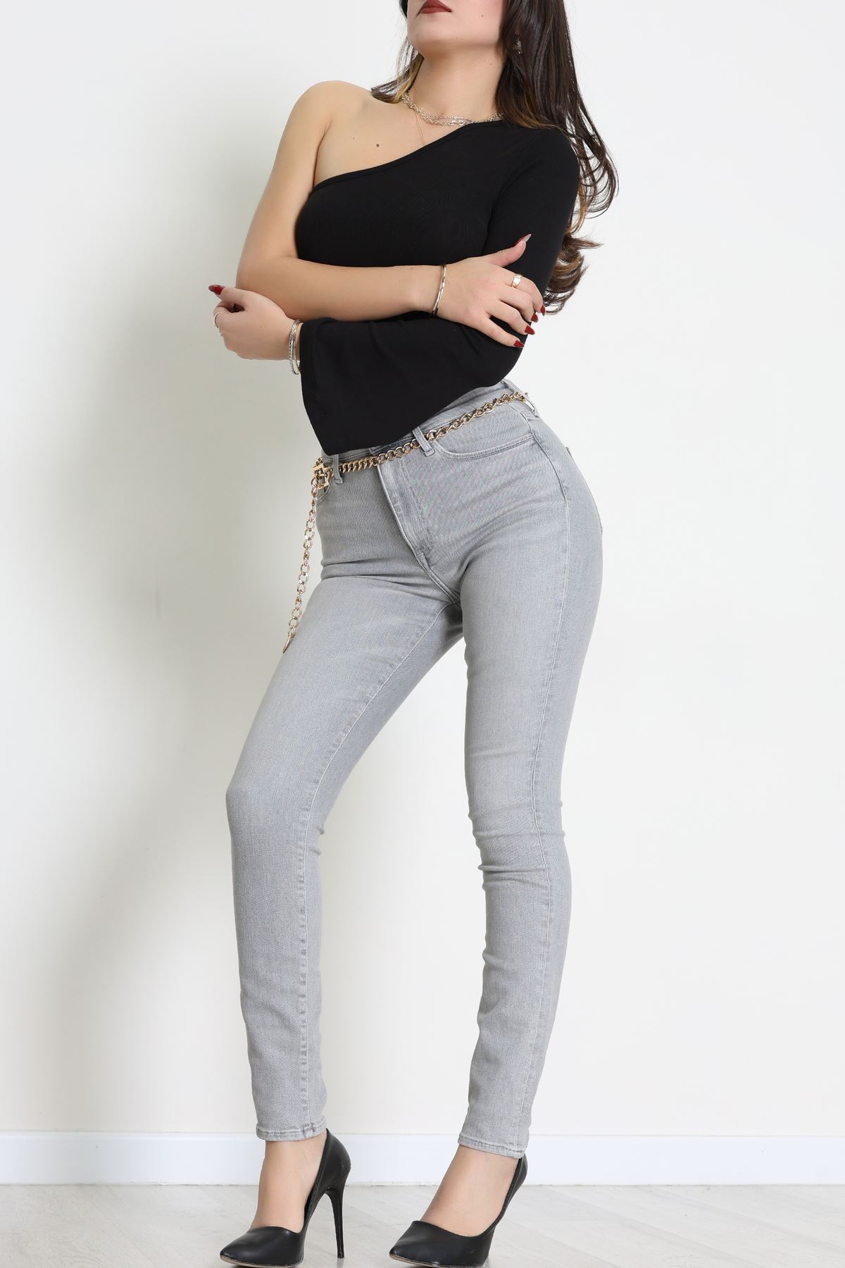 Dar Paça Kot Pantolon Gri - 31896.1904.