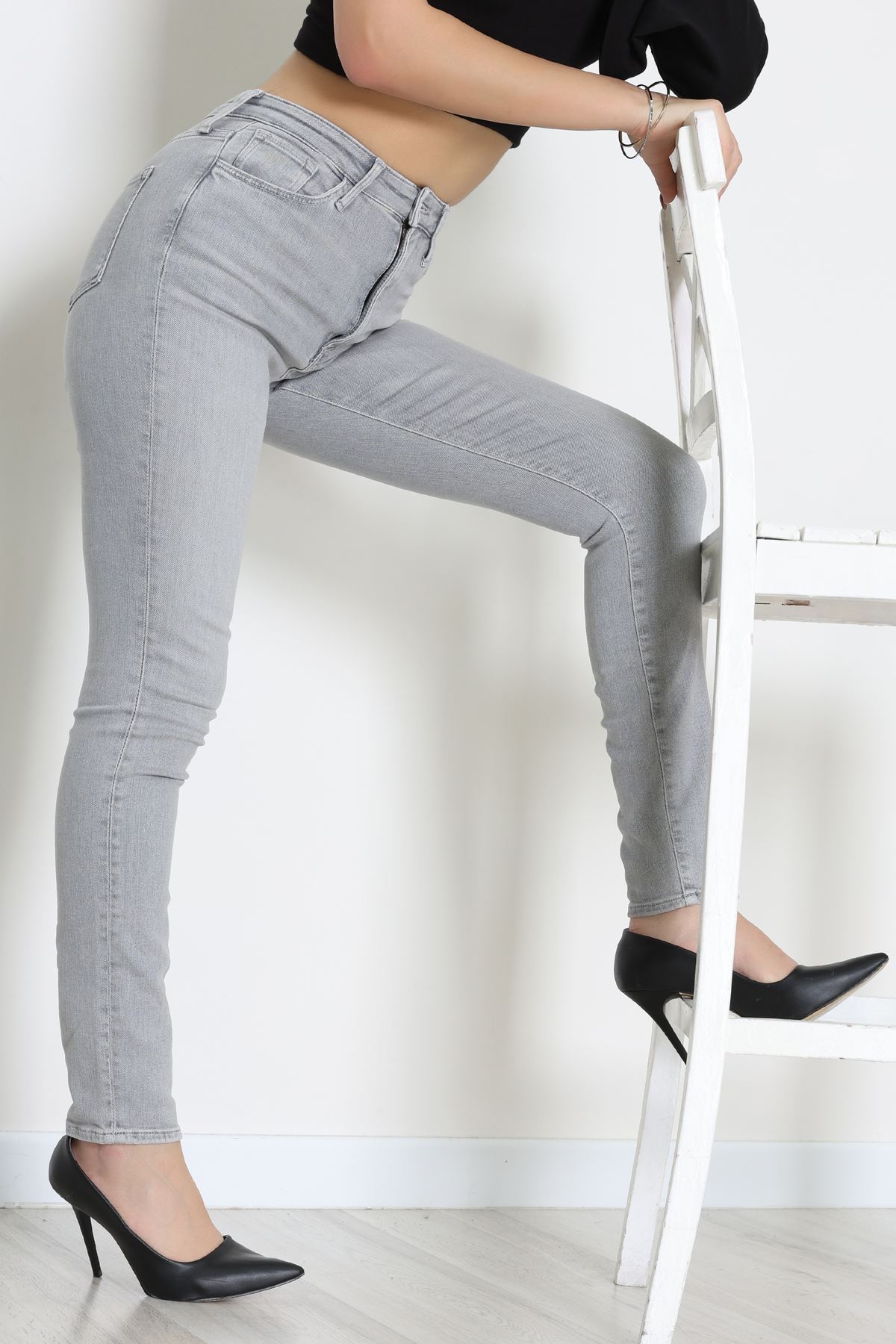 Dar Paça Kot Pantolon Gri - 31896.1904.