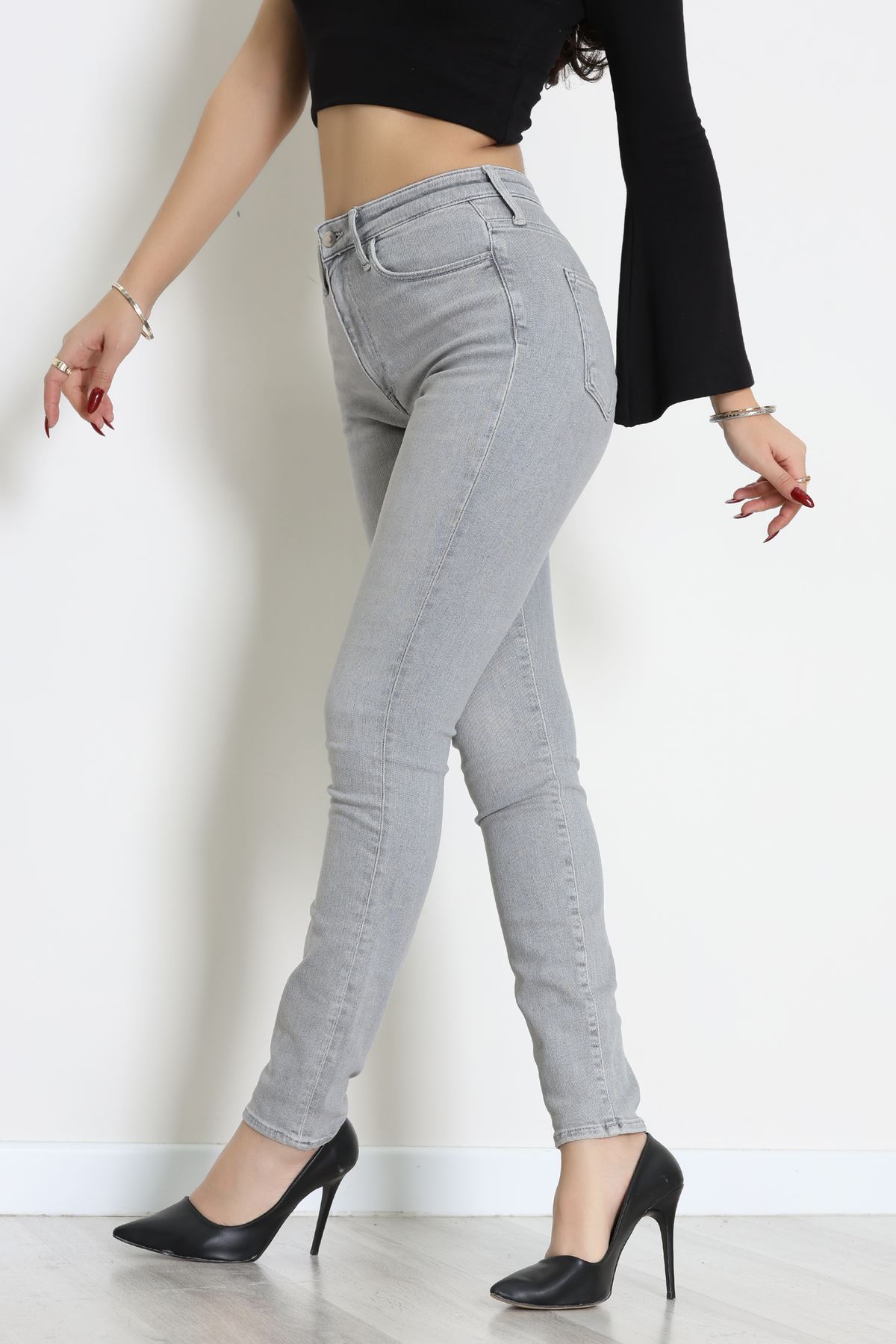 Dar Paça Kot Pantolon Gri - 31896.1904.