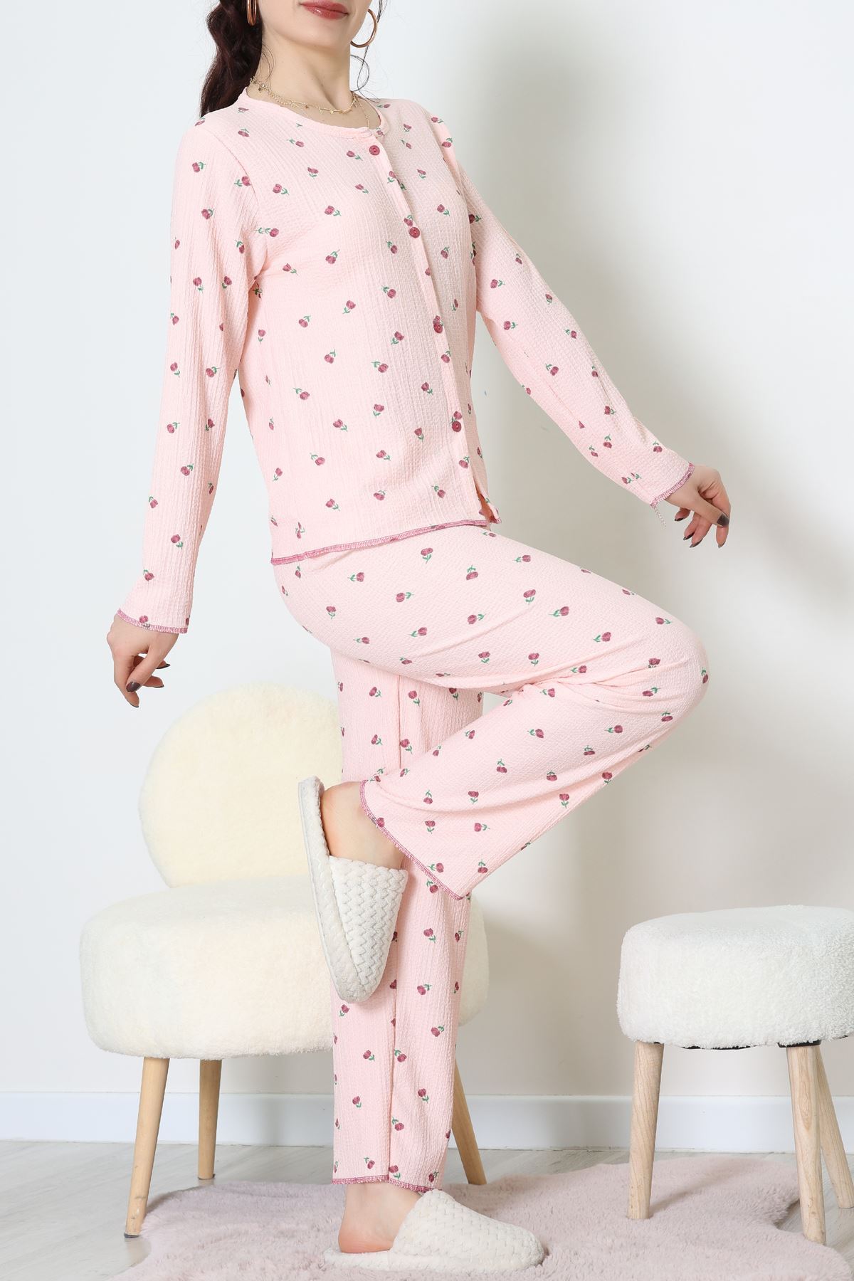 Bürümcük Pijama Takımı Pudra - 123.1287.