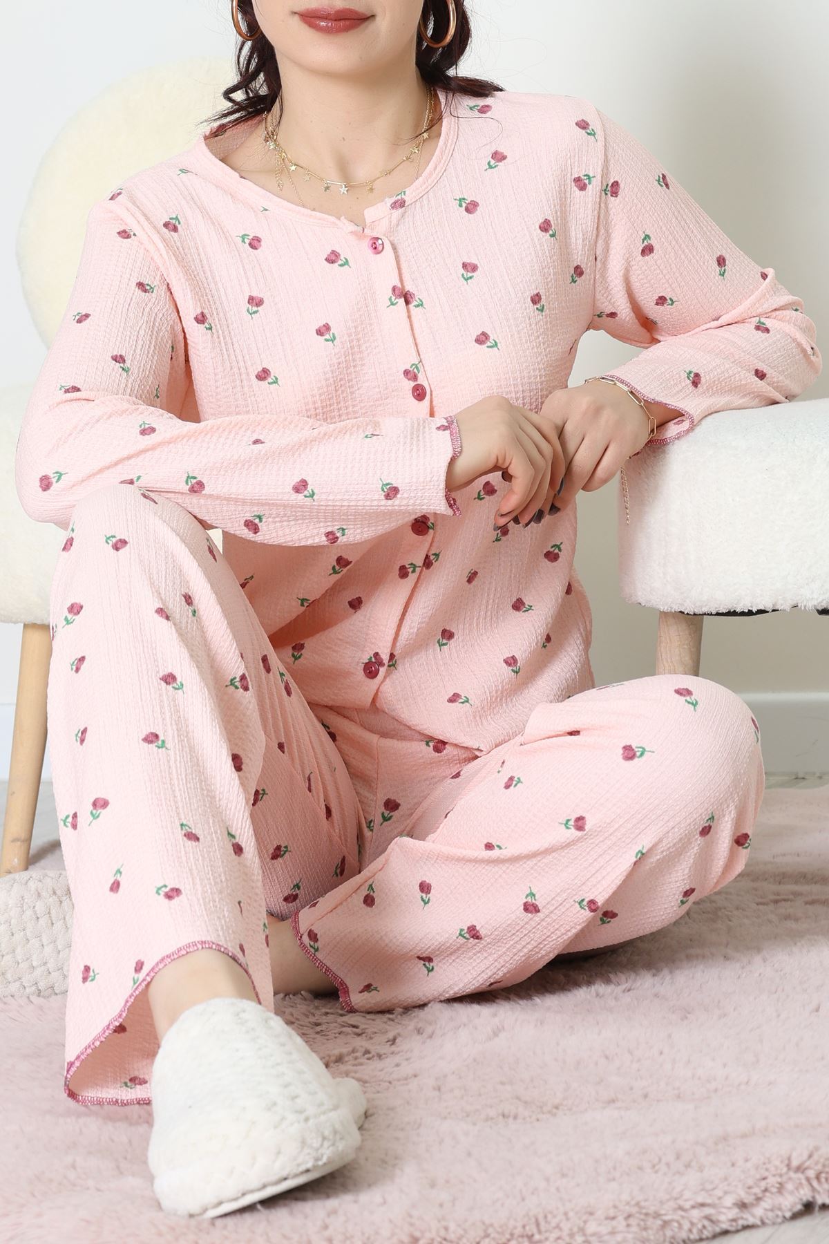 Bürümcük Pijama Takımı Pudra - 123.1287.