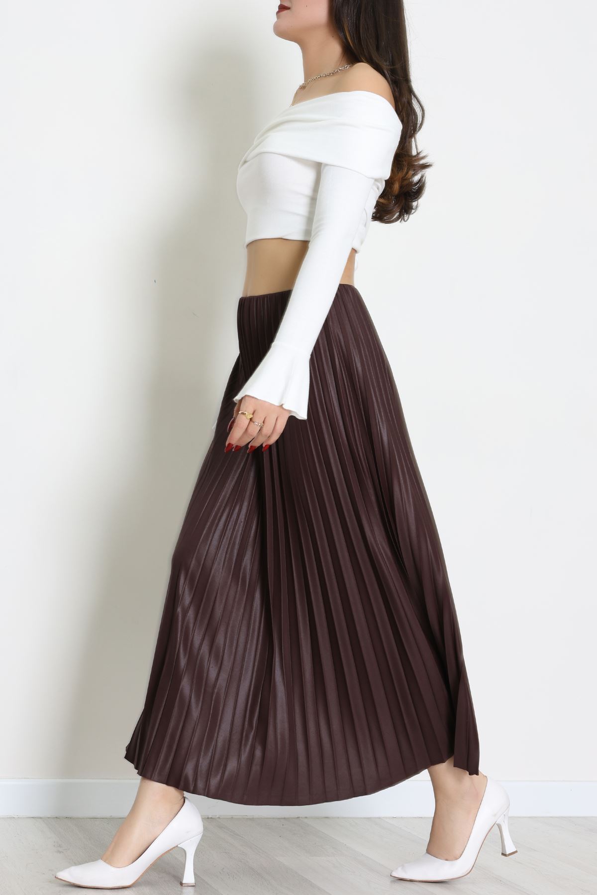 Pileli Etek Kahve - 52207.1005.