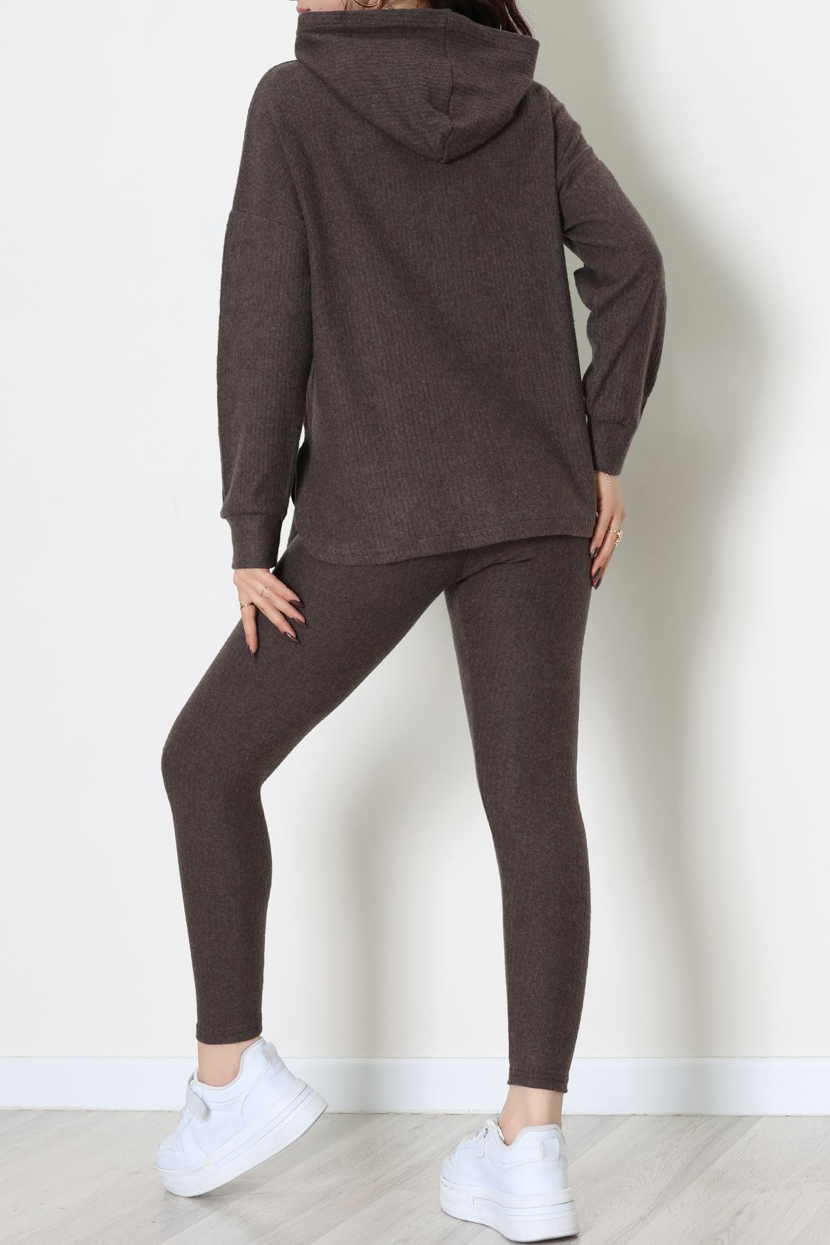 Raporlu İnterlok Kapşonlu İkili Takım Acıkahve - 55040.1567.