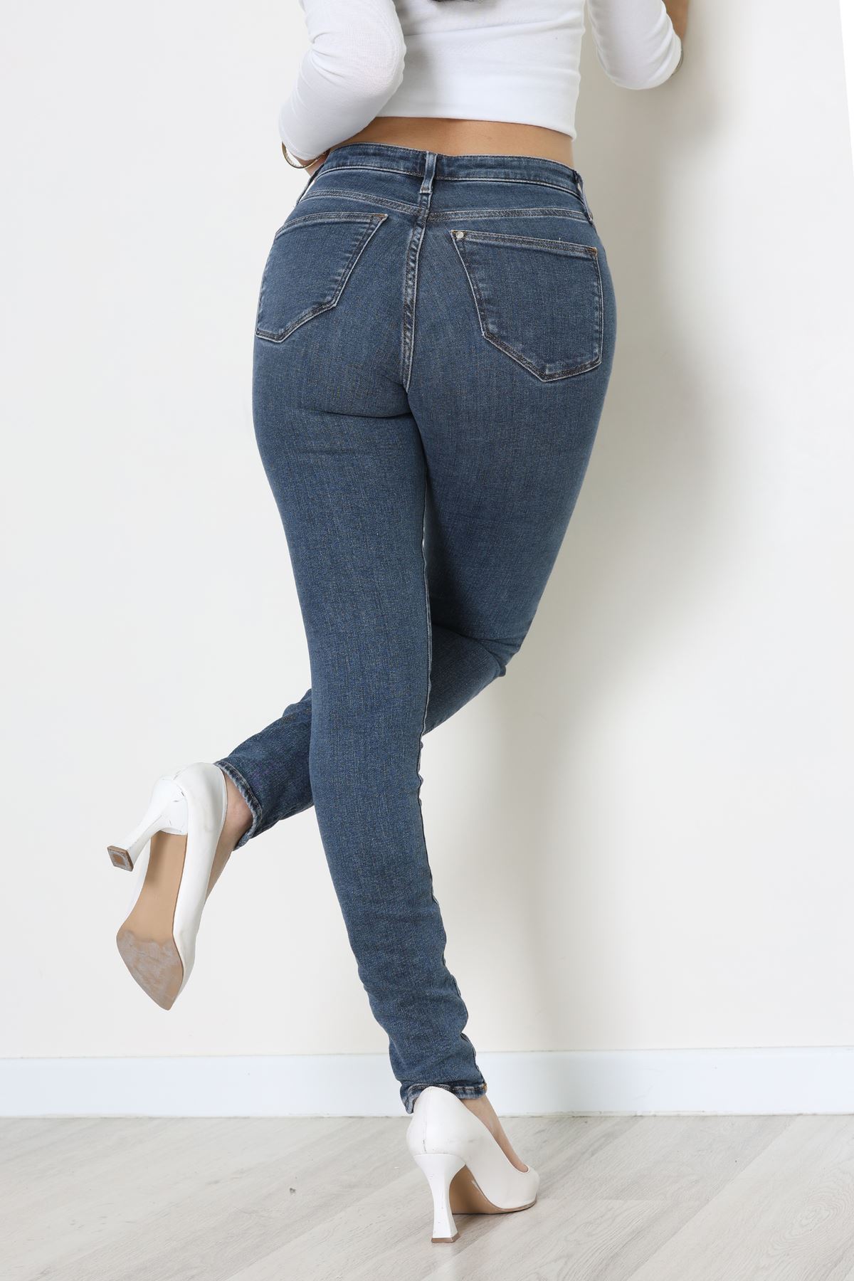 Dar Paça Kot Pantolon Çelikmavi - 31896.1904.