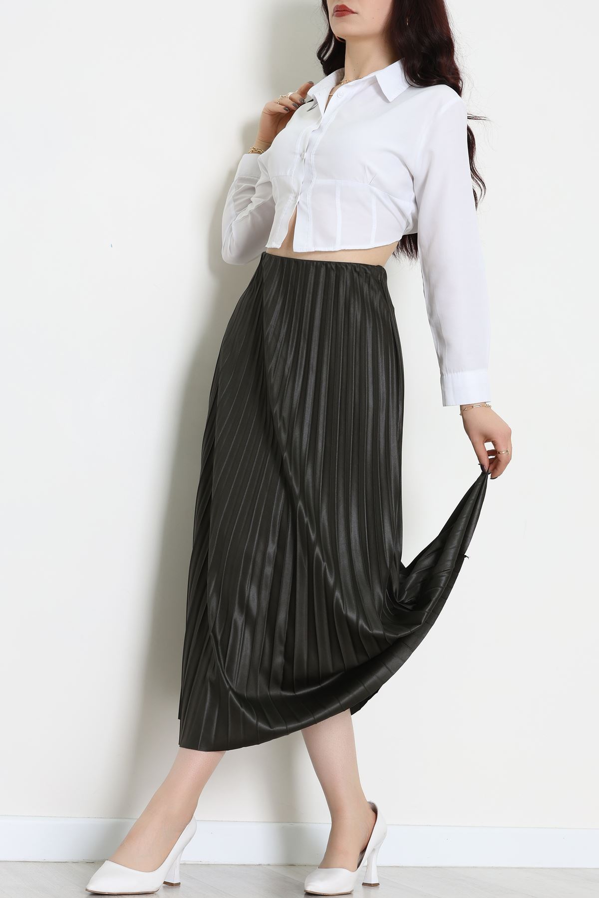 Pileli Etek Haki - 52207.1005.