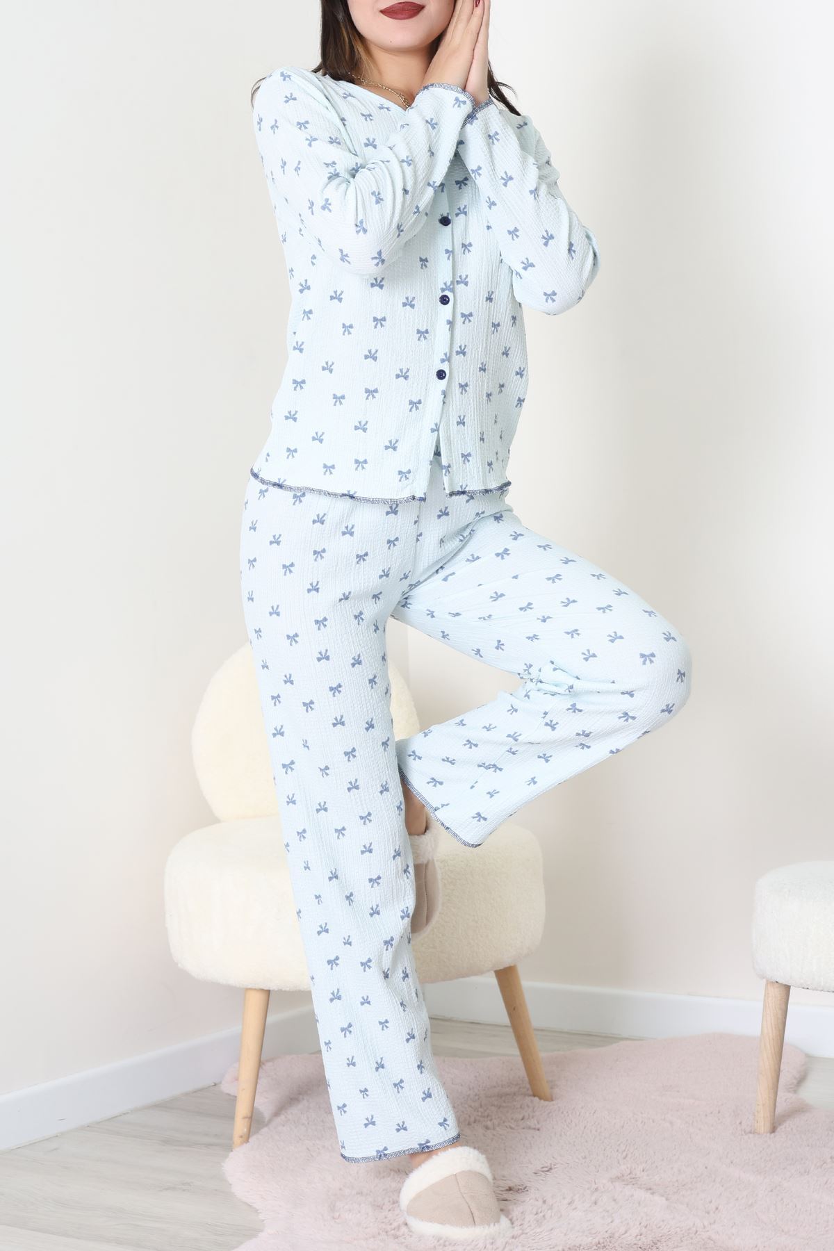 Bürümcük Pijama Takımı Mavifiyonk - 123.1287.